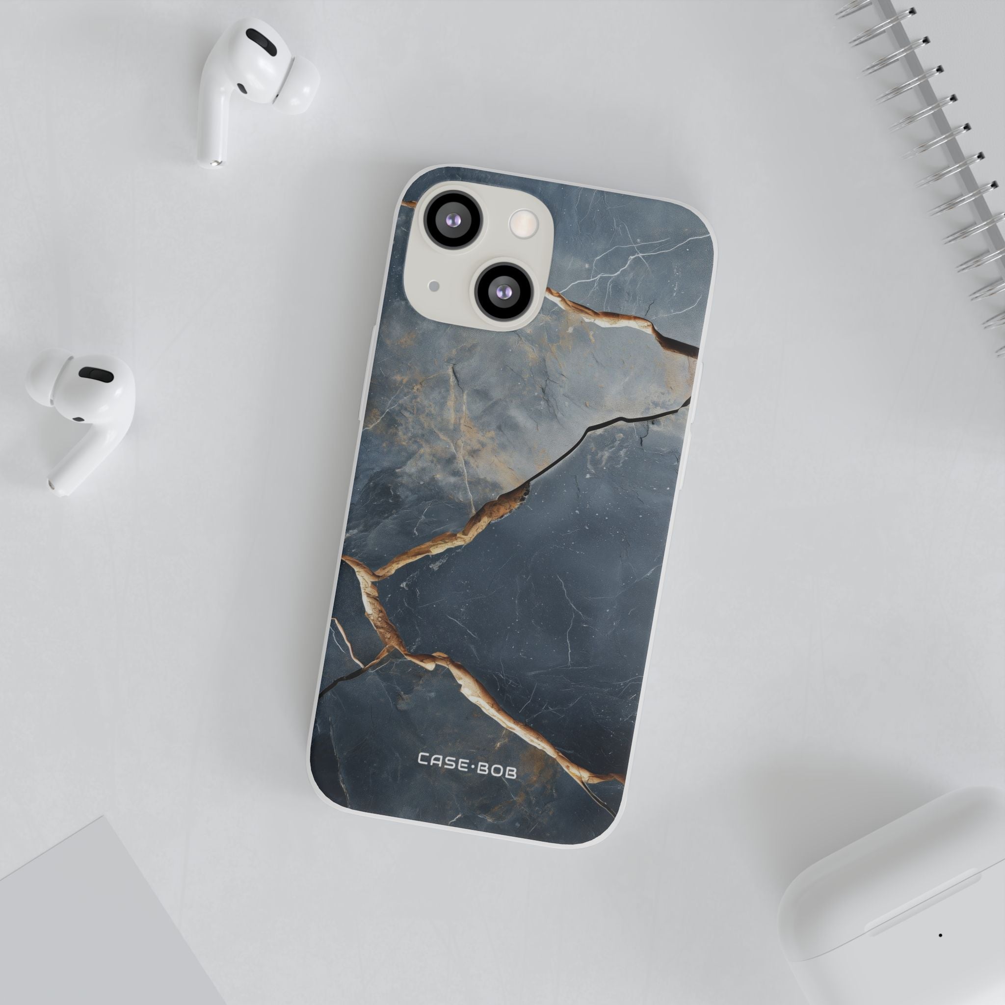 Jagged Vein Navy iPhone 13 mini Case - Soft