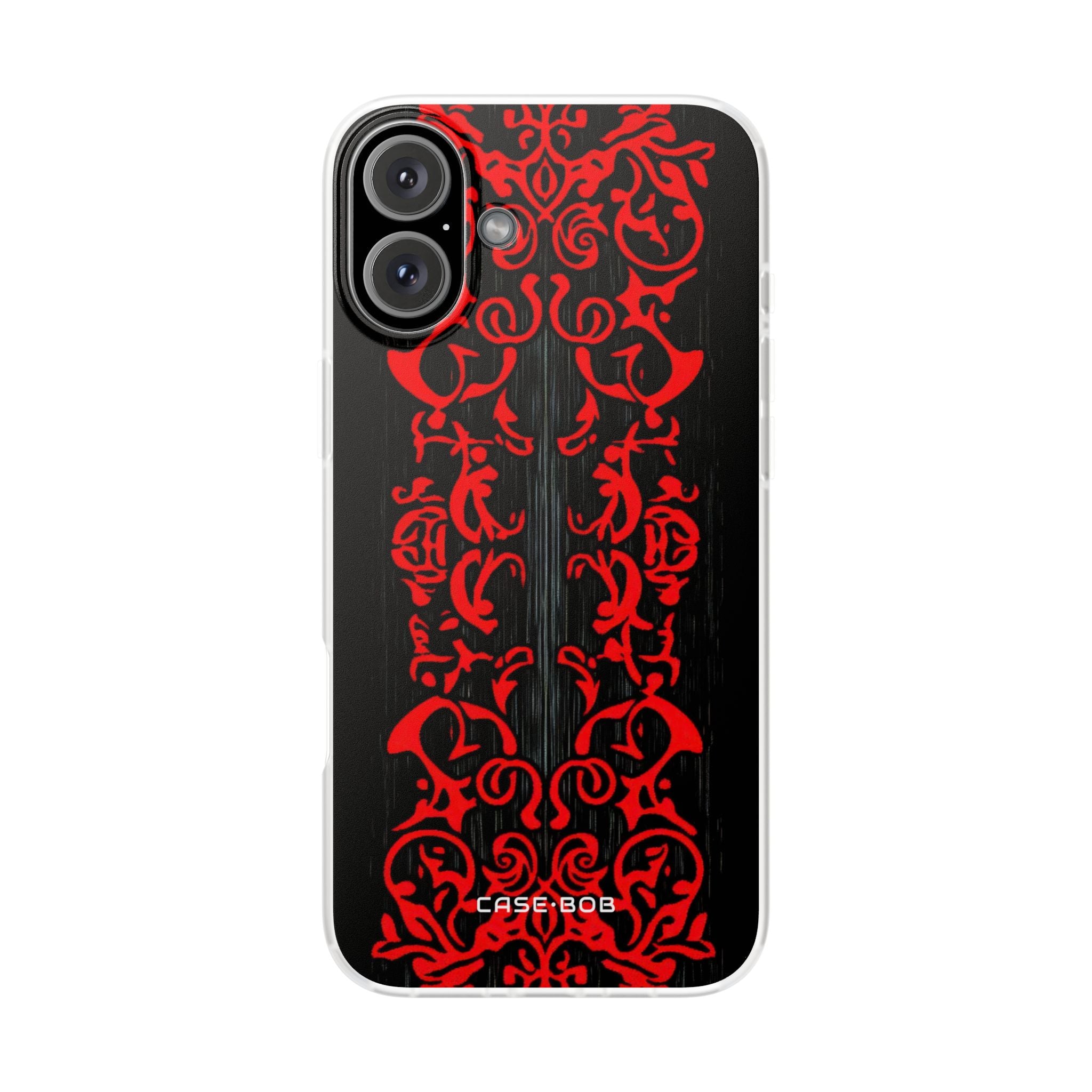 Crimson Spiral iPhone 16 Plus Case - Soft