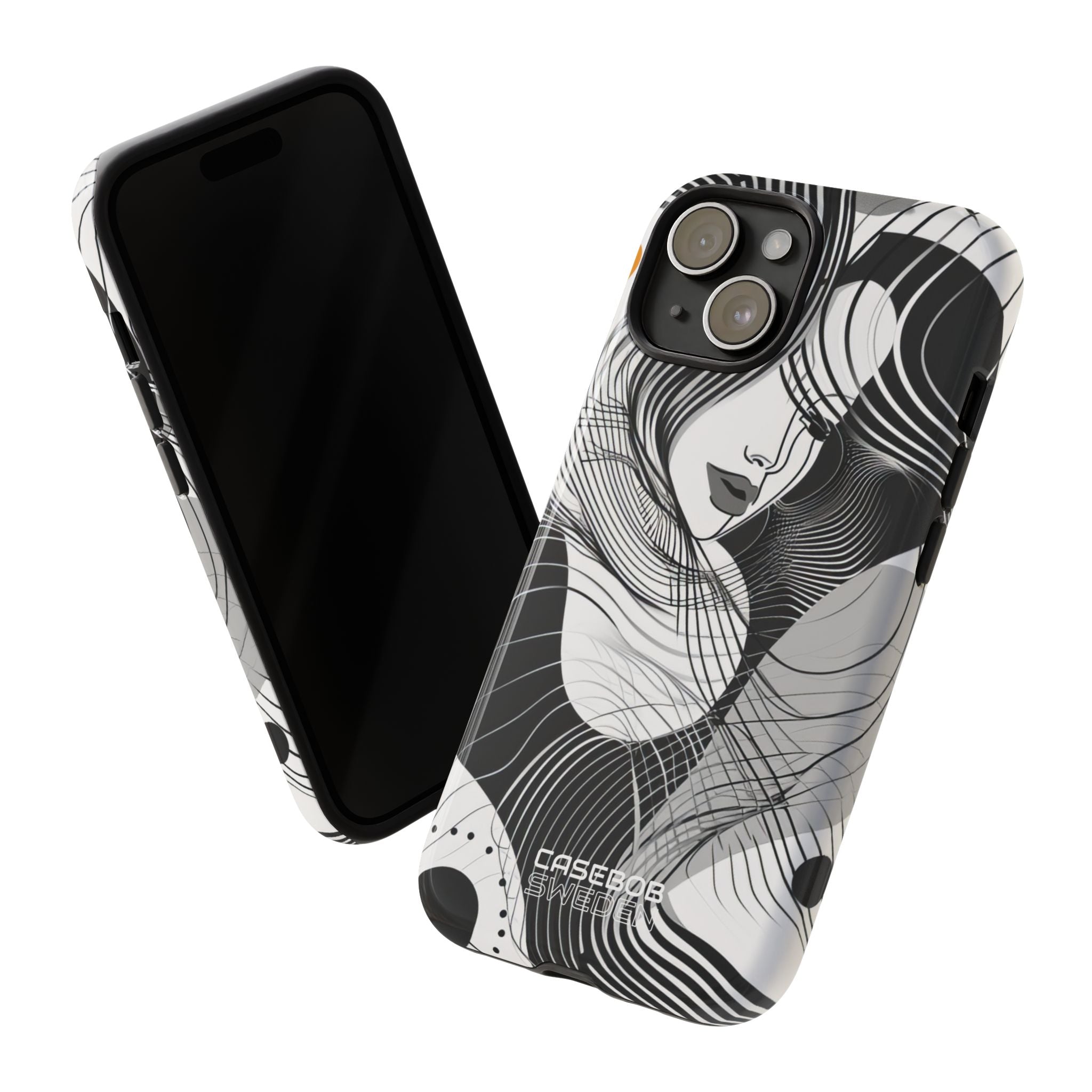 Orange Wave Motion iPhone 15 - Tough