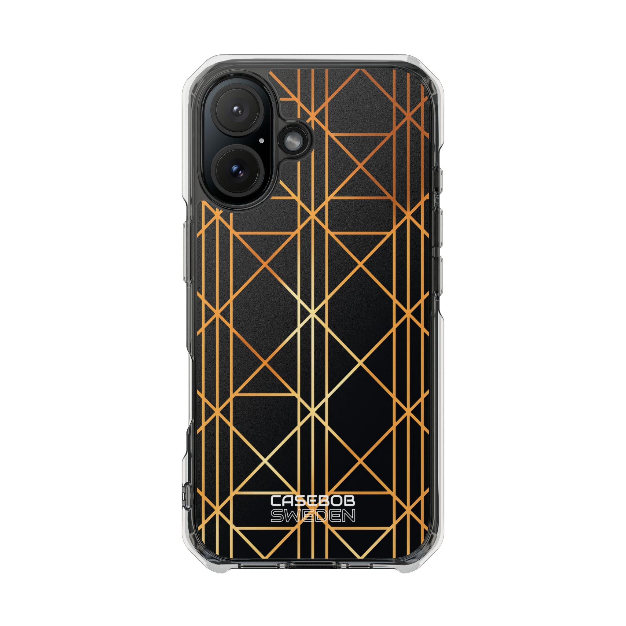 Golden Geometric Elegance iPhone 16 - Impact Clear+