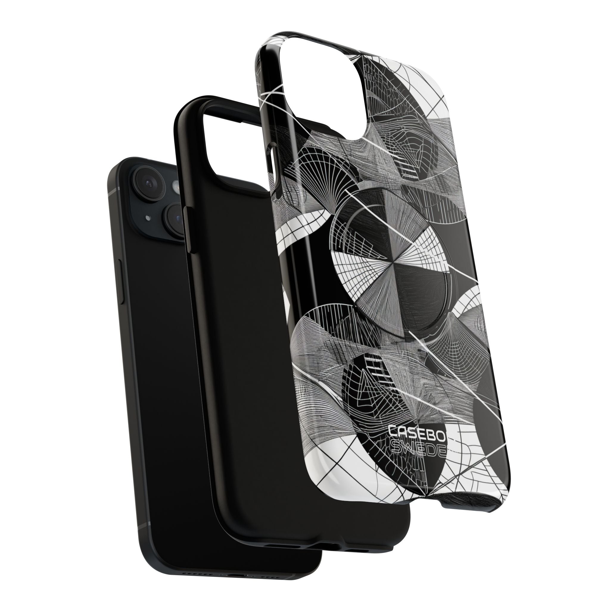 Labirinto a Cerchio Monocromatico iPhone 15 - Tough+