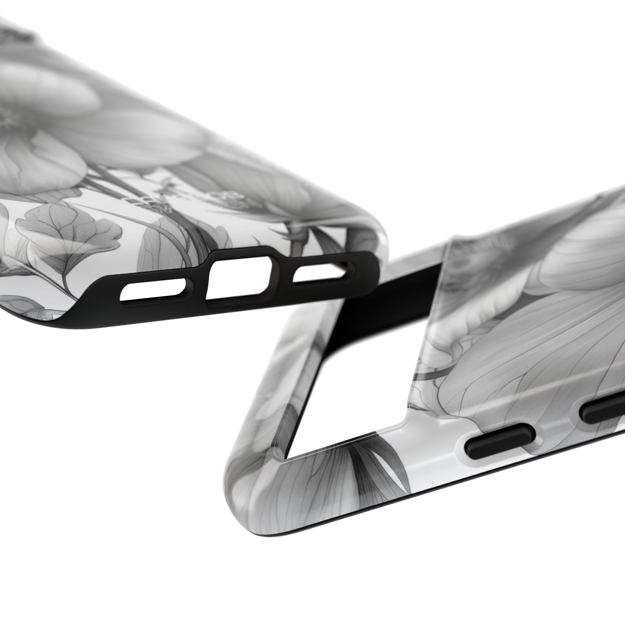 Grayscale Floral Harmony Google Pixel 8 - Tough