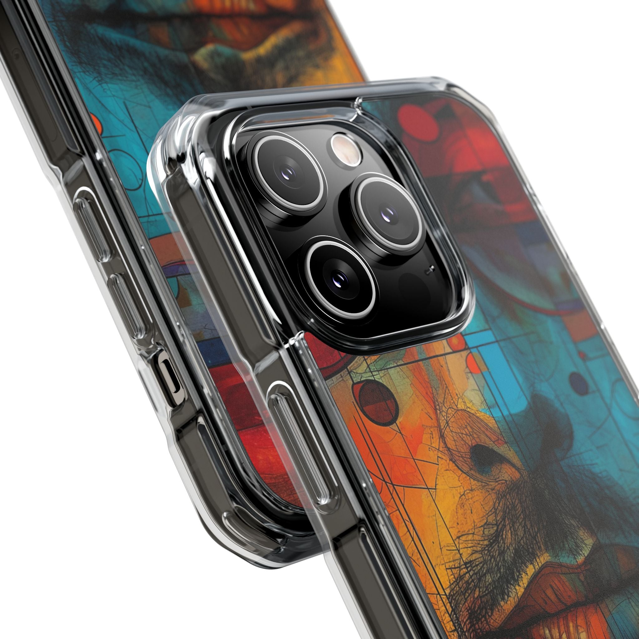 Cubistische Bril Gezicht iPhone 14 - Impact Clear+