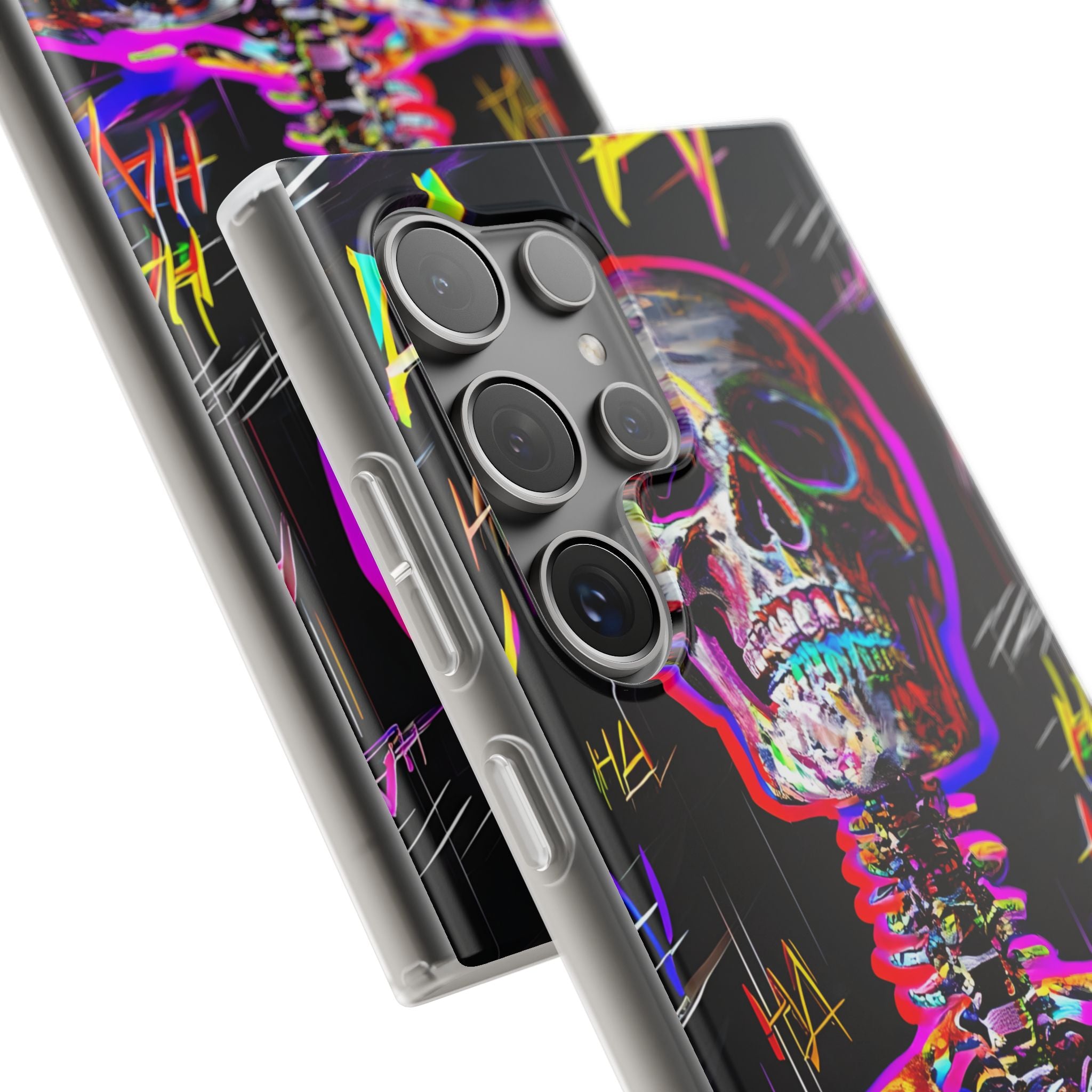 Neon Skeleton Laugh Samsung S24 Ultra Case - Soft