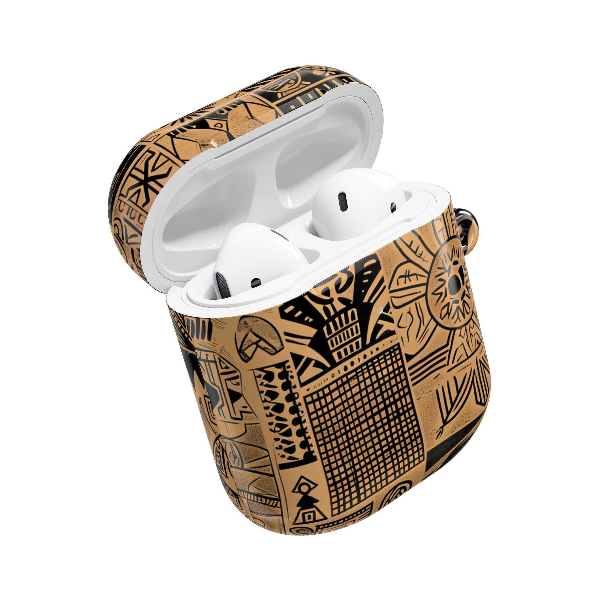 Celestial Faces Brown - AirPods Case