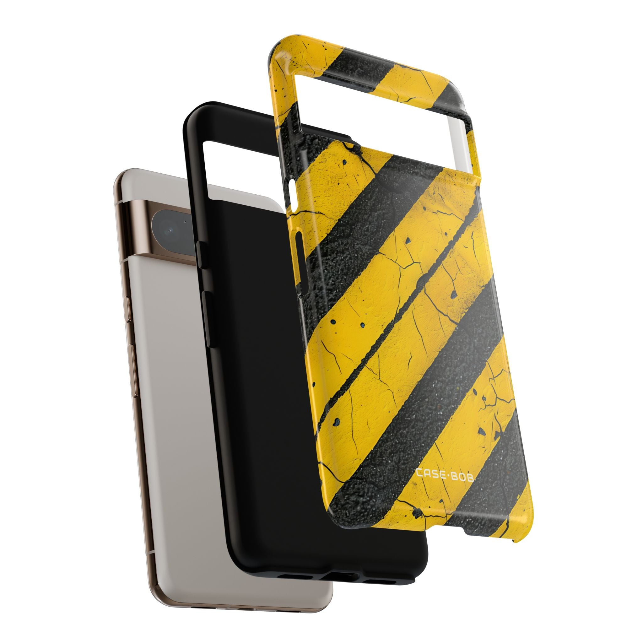 Yellow Stripe Distress Google Pixel 8 Pro Case - Tough