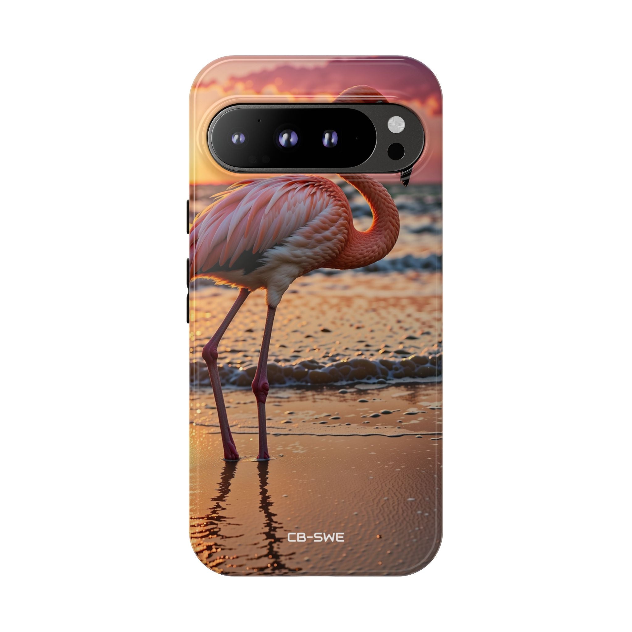 Sunset Flamingo Stand - Google Pixel Case