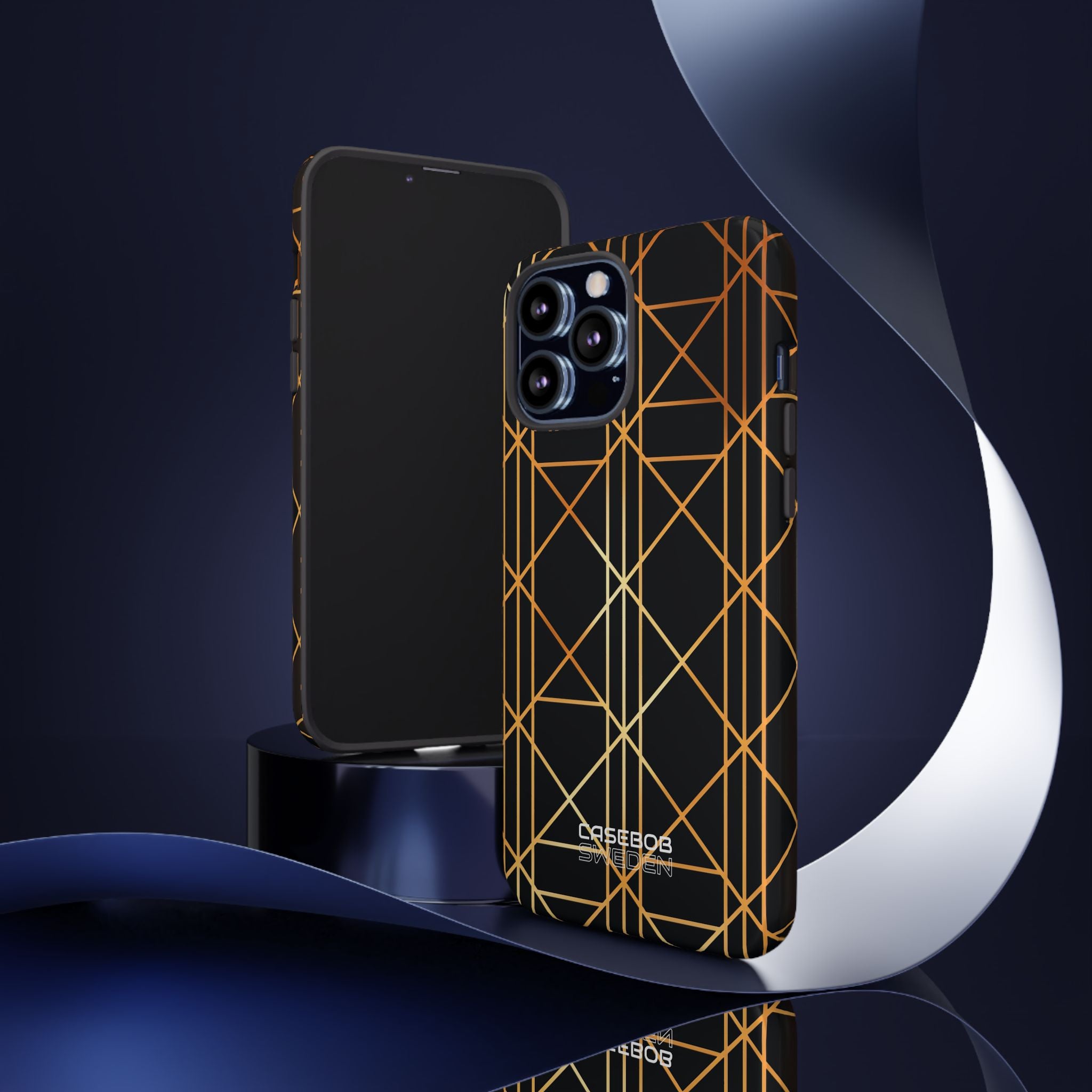 Golden Geometric Elegance iPhone 13 - Tough