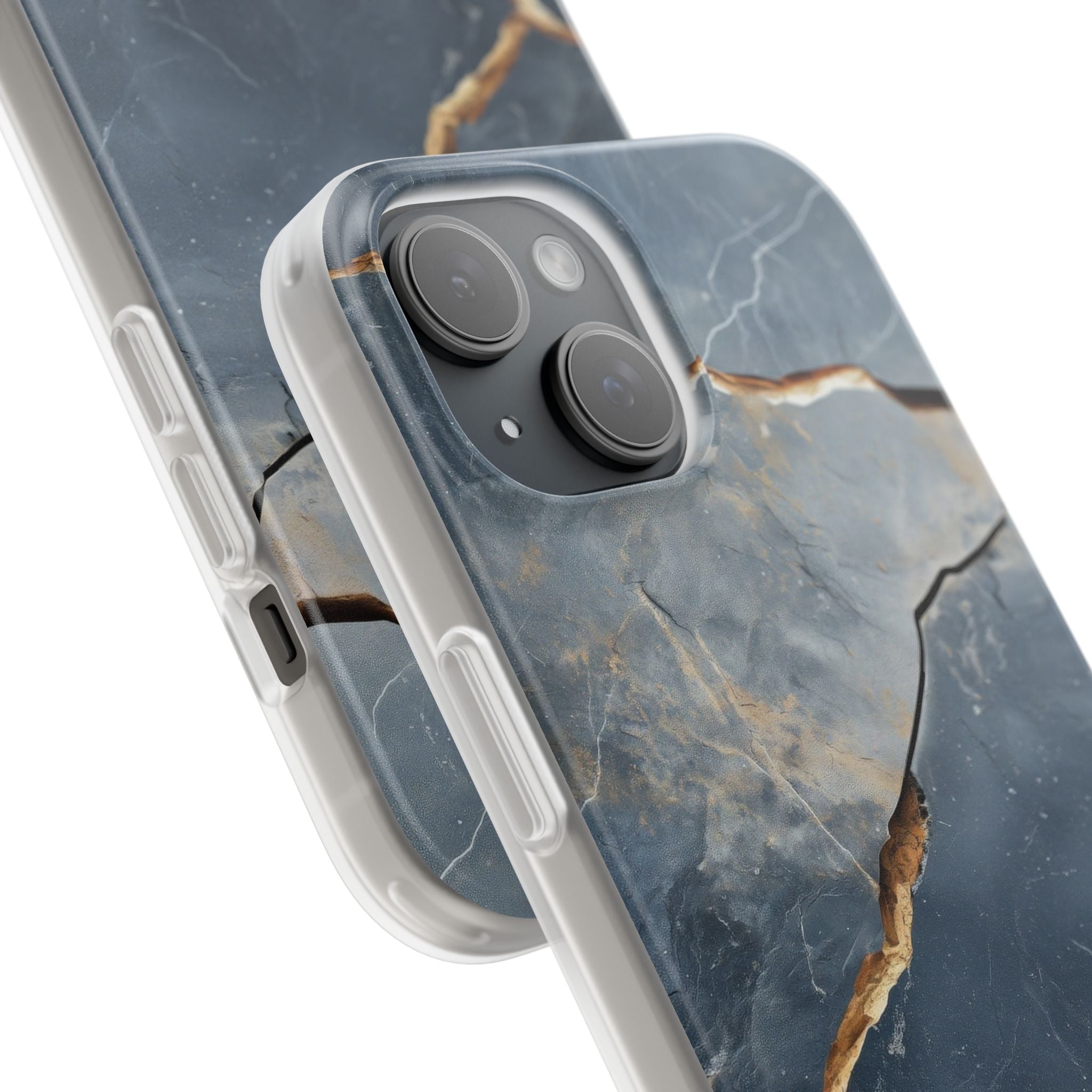 Jagged Vein Navy iPhone 15 Case - Soft