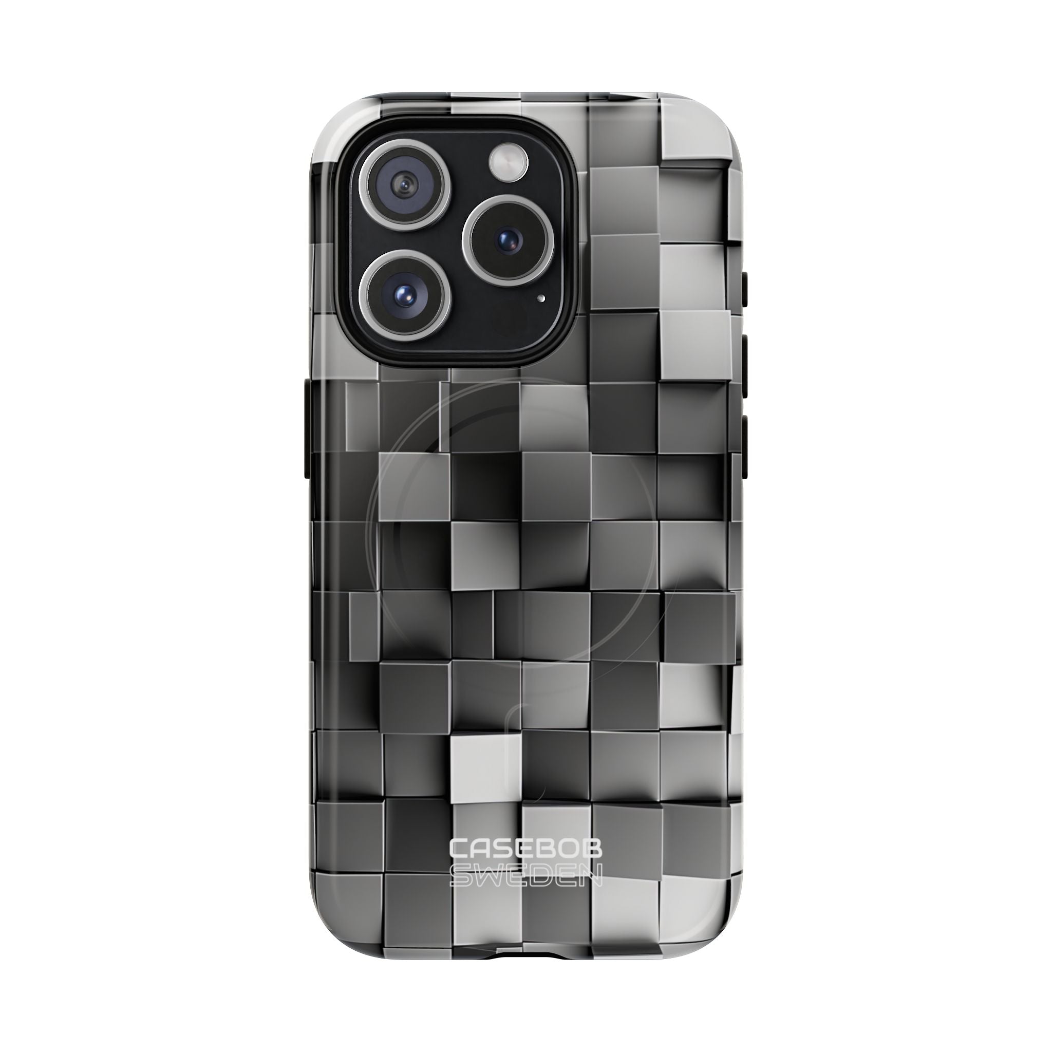 Monochrome Cube Depth iPhone 15 - Tough+