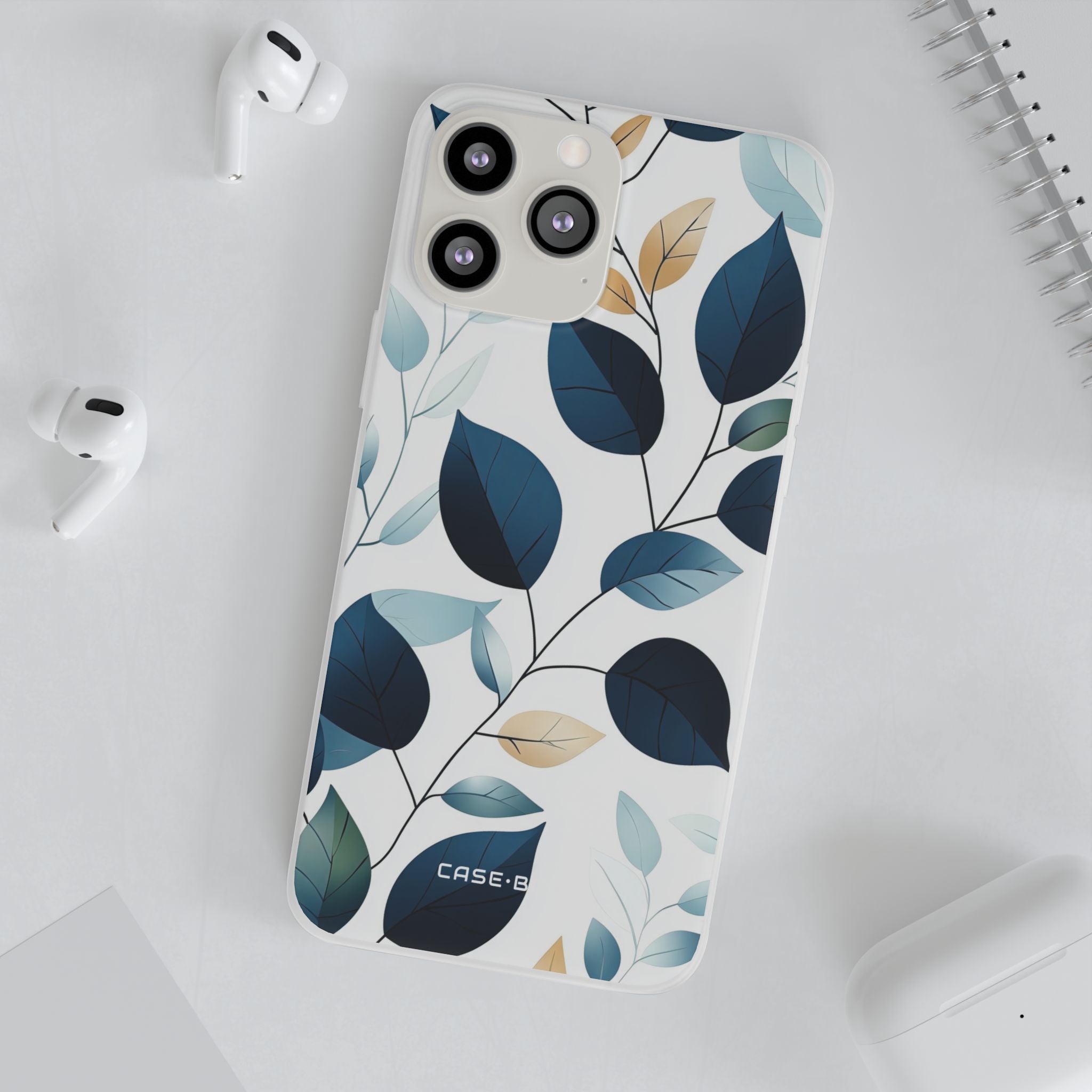 Navy Leaf Veins iPhone 13 Pro Max - Soft