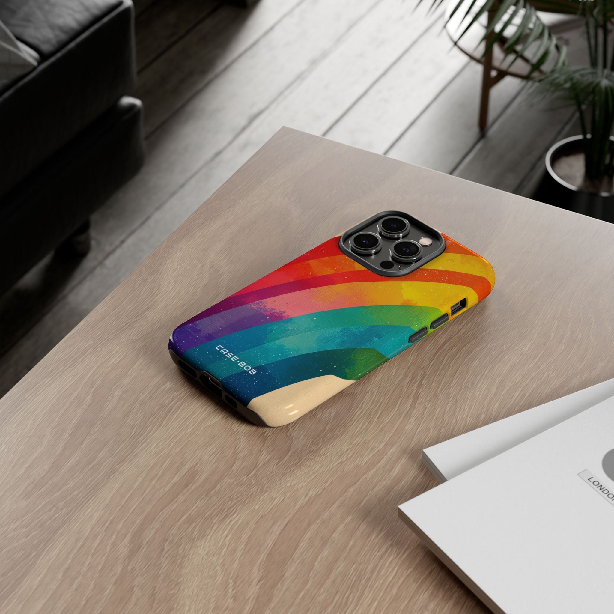 Textured Rainbow Arc iPhone 14 Pro Case - Tough