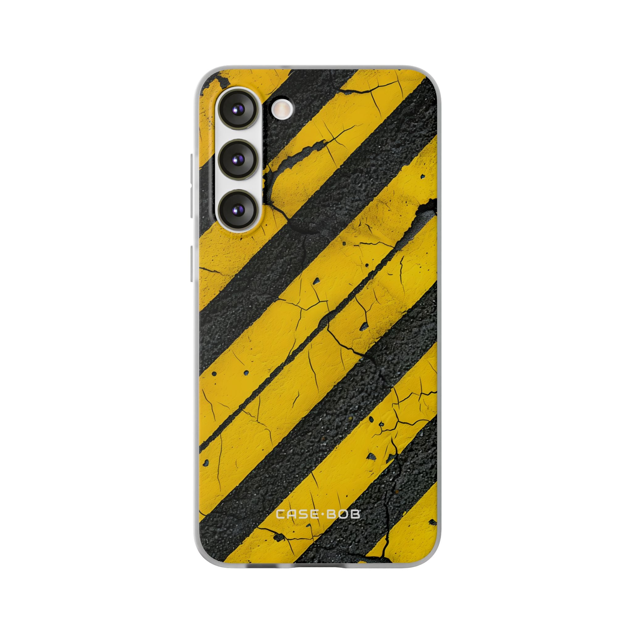 Yellow Stripe Distress Samsung S23 Plus Case - Soft