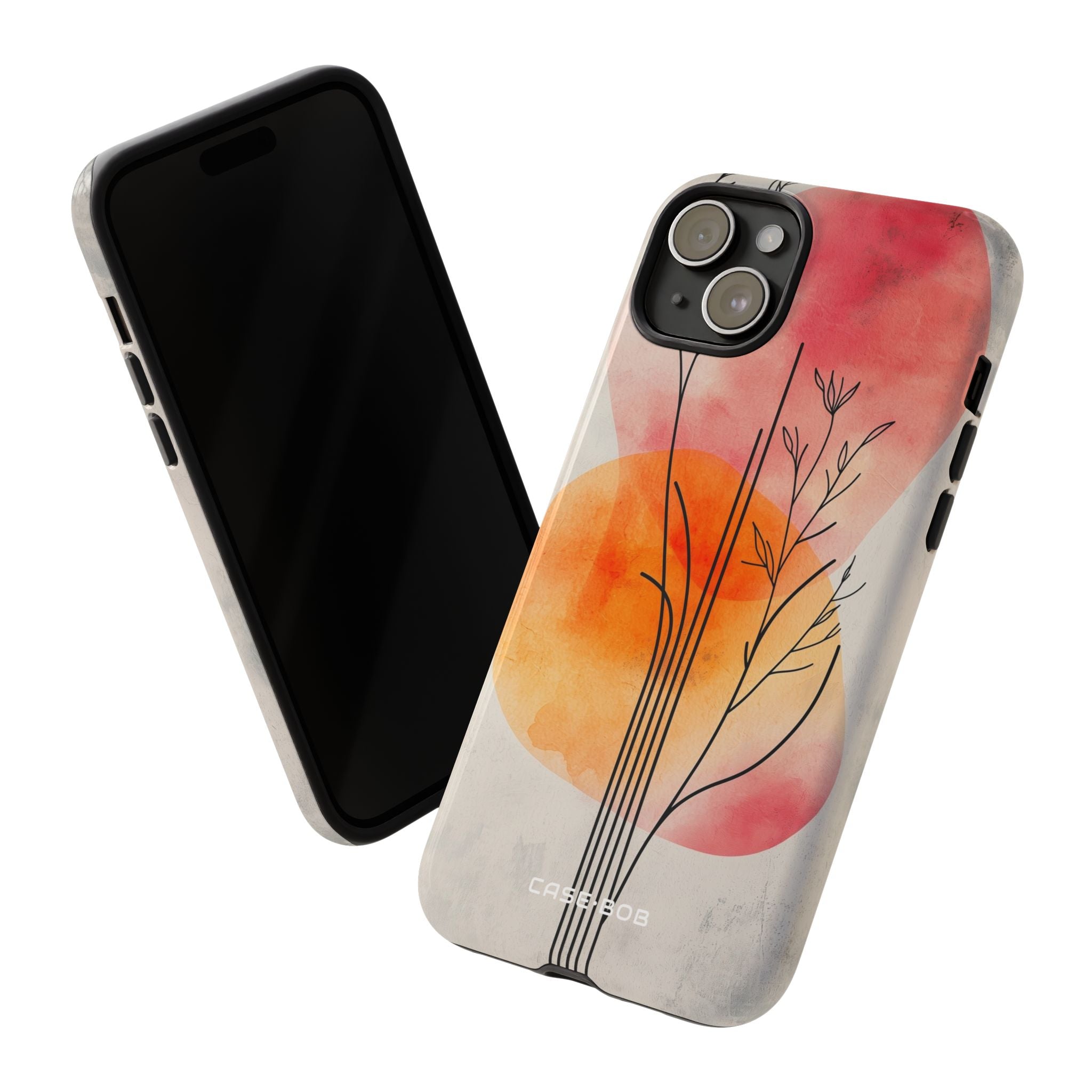 Curved Stem Sunset iPhone 15 Plus Case - Tough