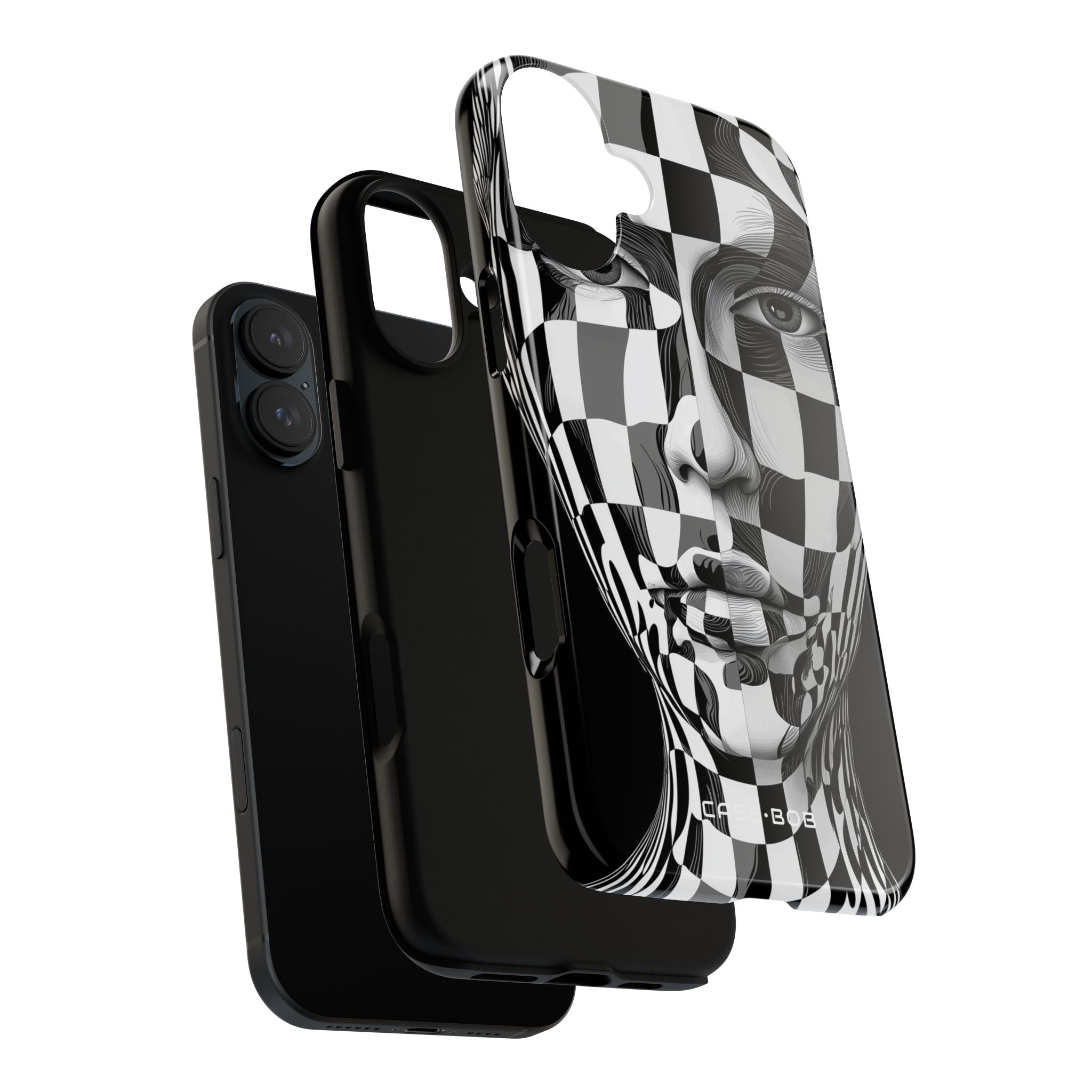 Checkerboard Face iPhone 16 Plus Case - Tough