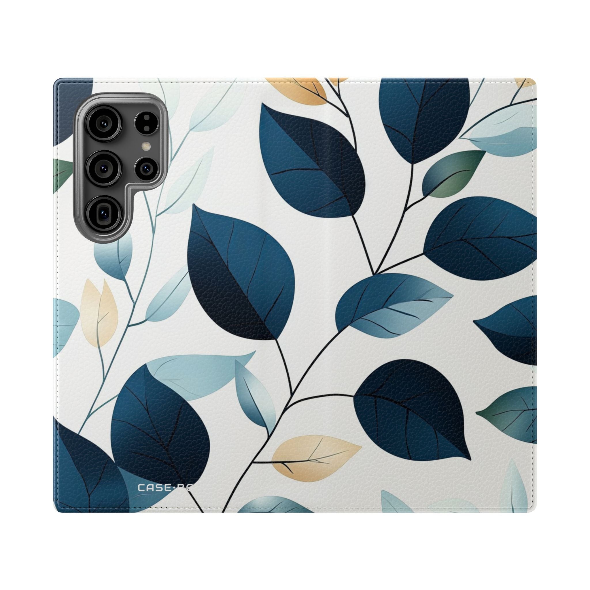 Navy Leaf Veins - Samsung S23 Ultra Case - Wallet