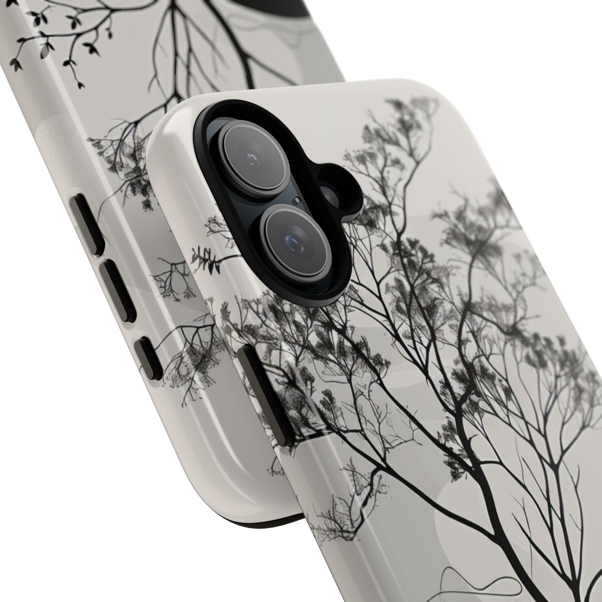 Monochrome Drip Tree iPhone 16 - Robust
