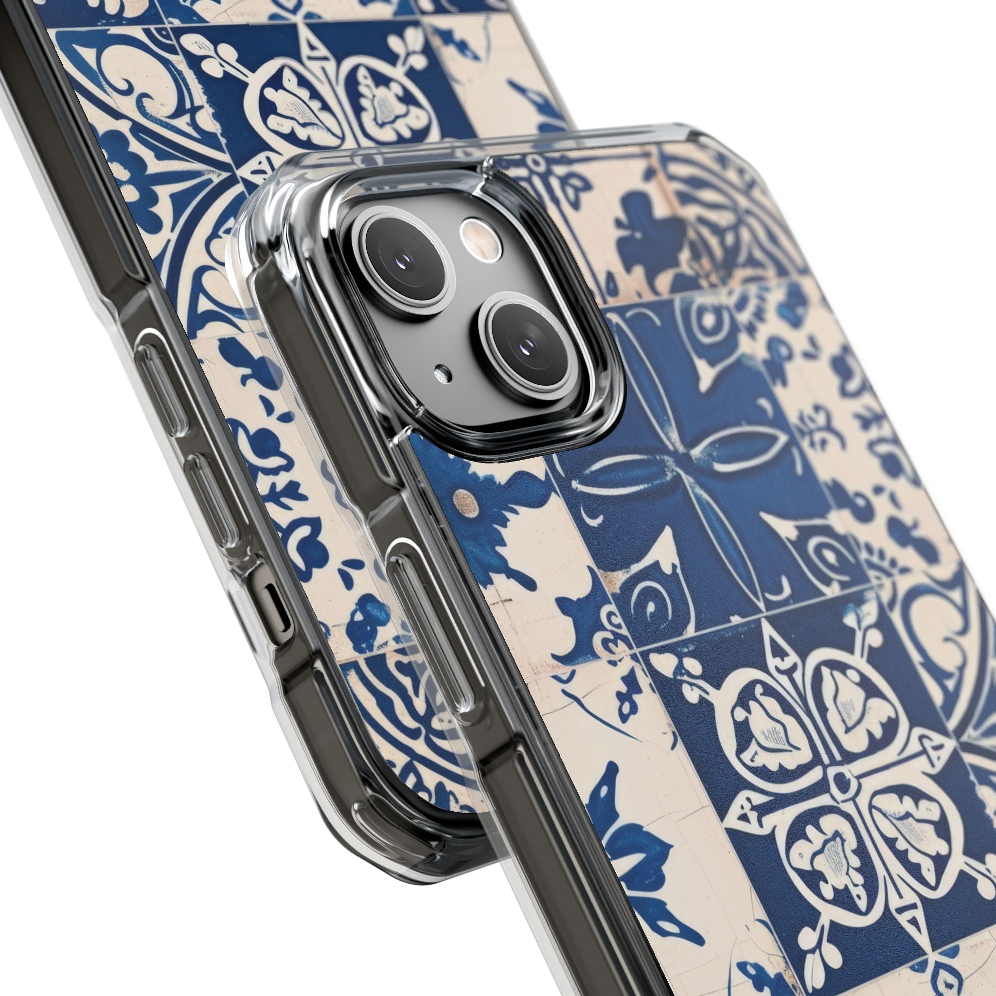 Ornate Blue Tiles iPhone 14 - Impact Clear+