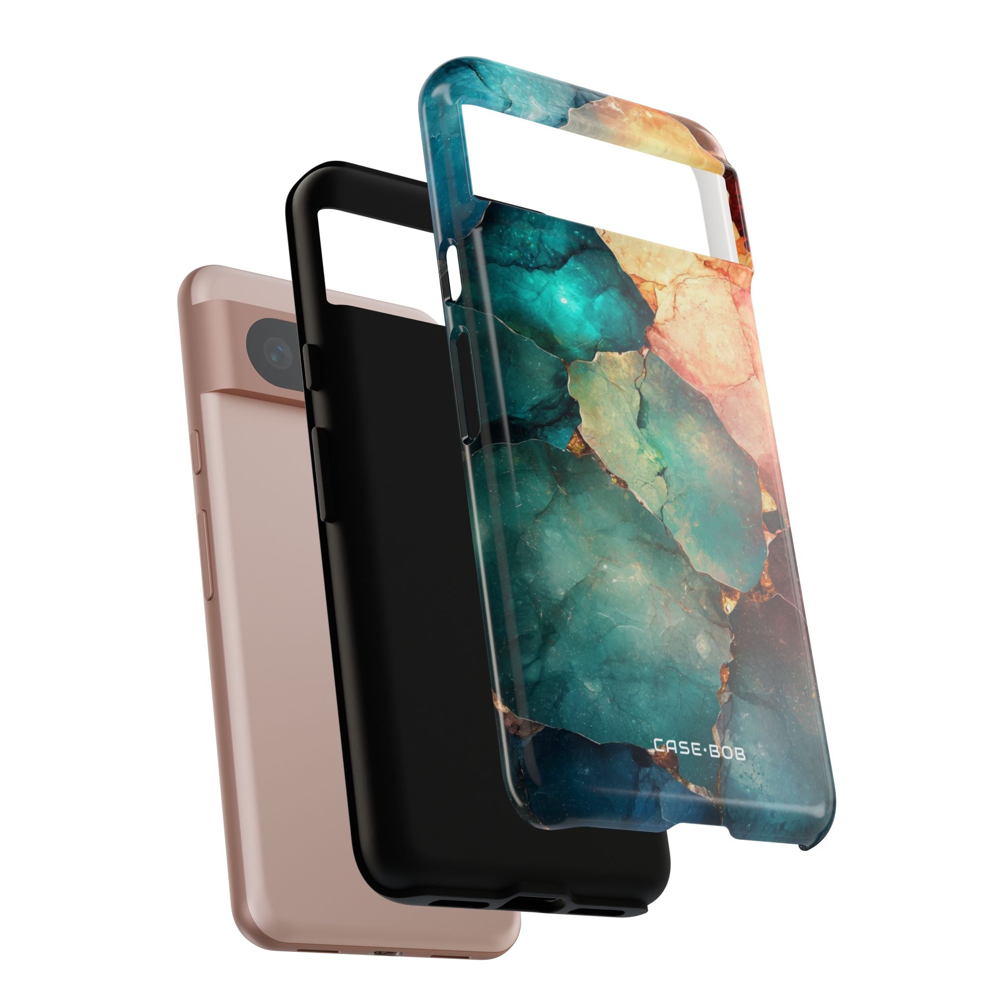 Teal Mosaic Veins Google Pixel 8 Case - Tough