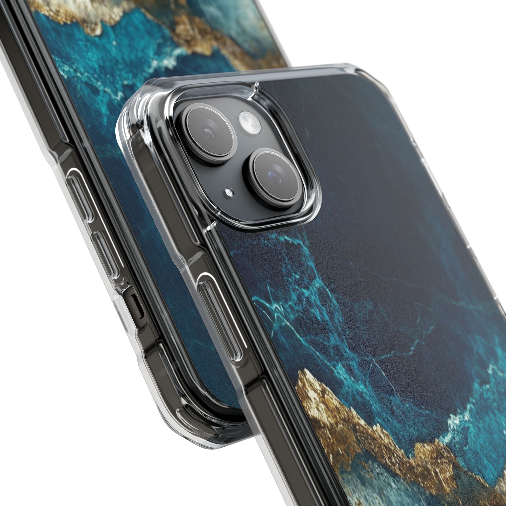 Jagged Gold Split iPhone 15 Plus Case - Impact