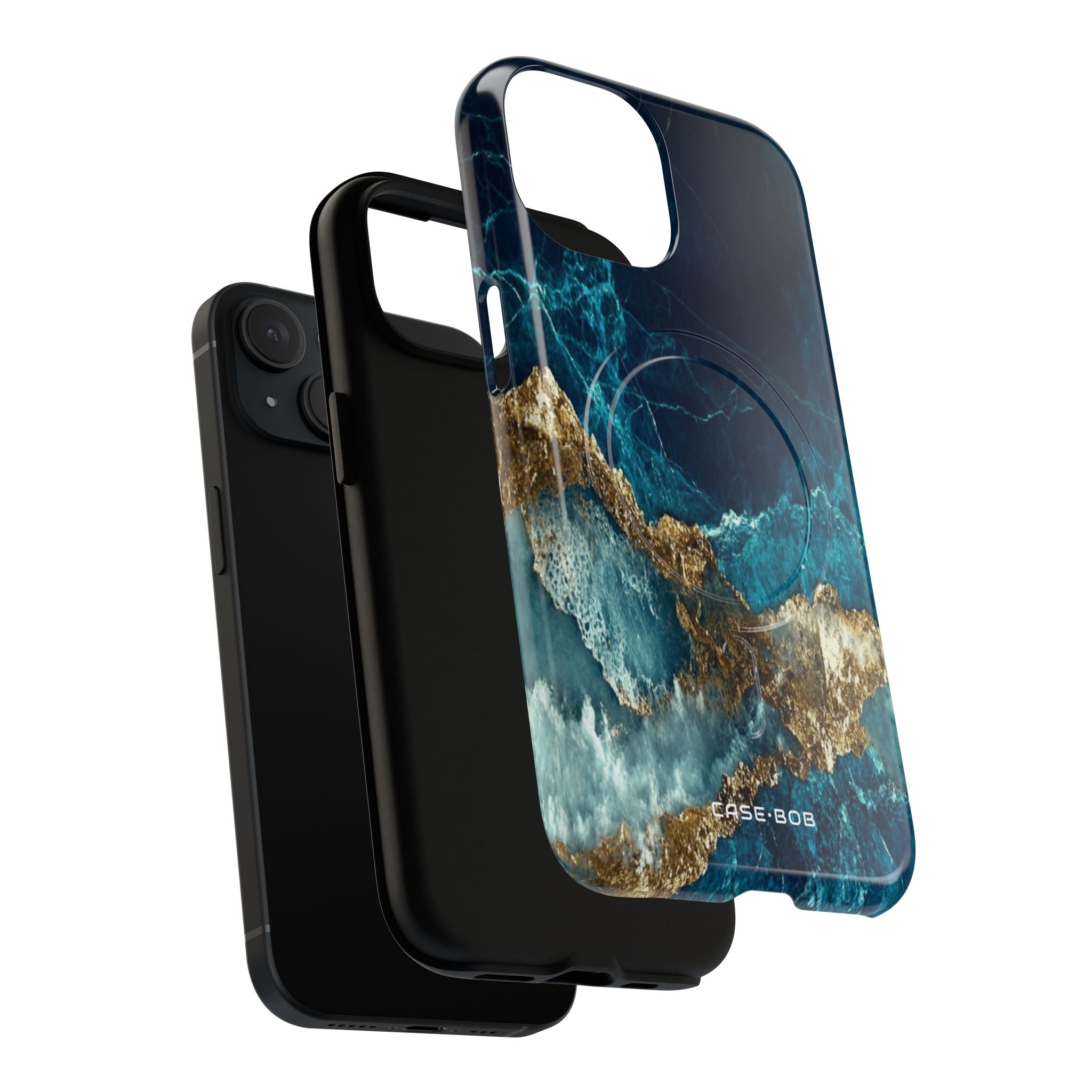 Jagged Gold Split iPhone 15 Case - Tough+
