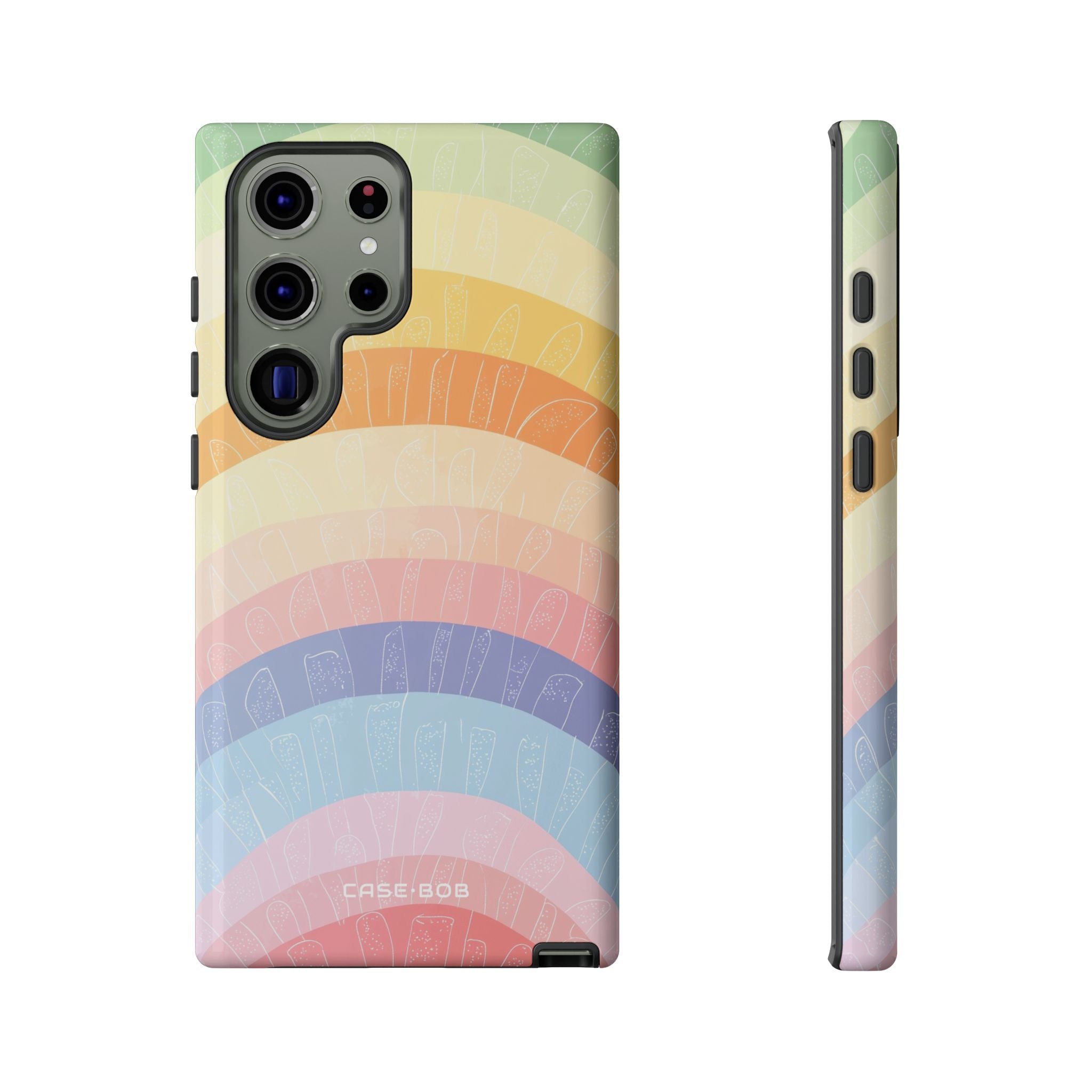 Pastel Rainbow Bands Samsung S23 Ultra Case - Tough