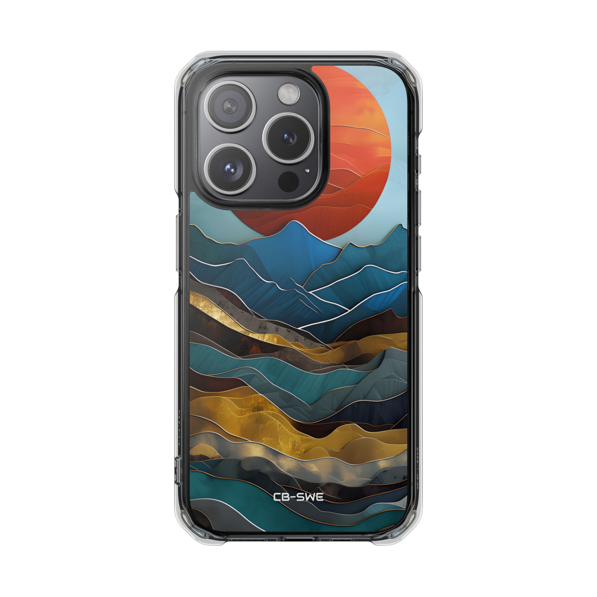 Sunset Geometry Waves iPhone Case - Impact