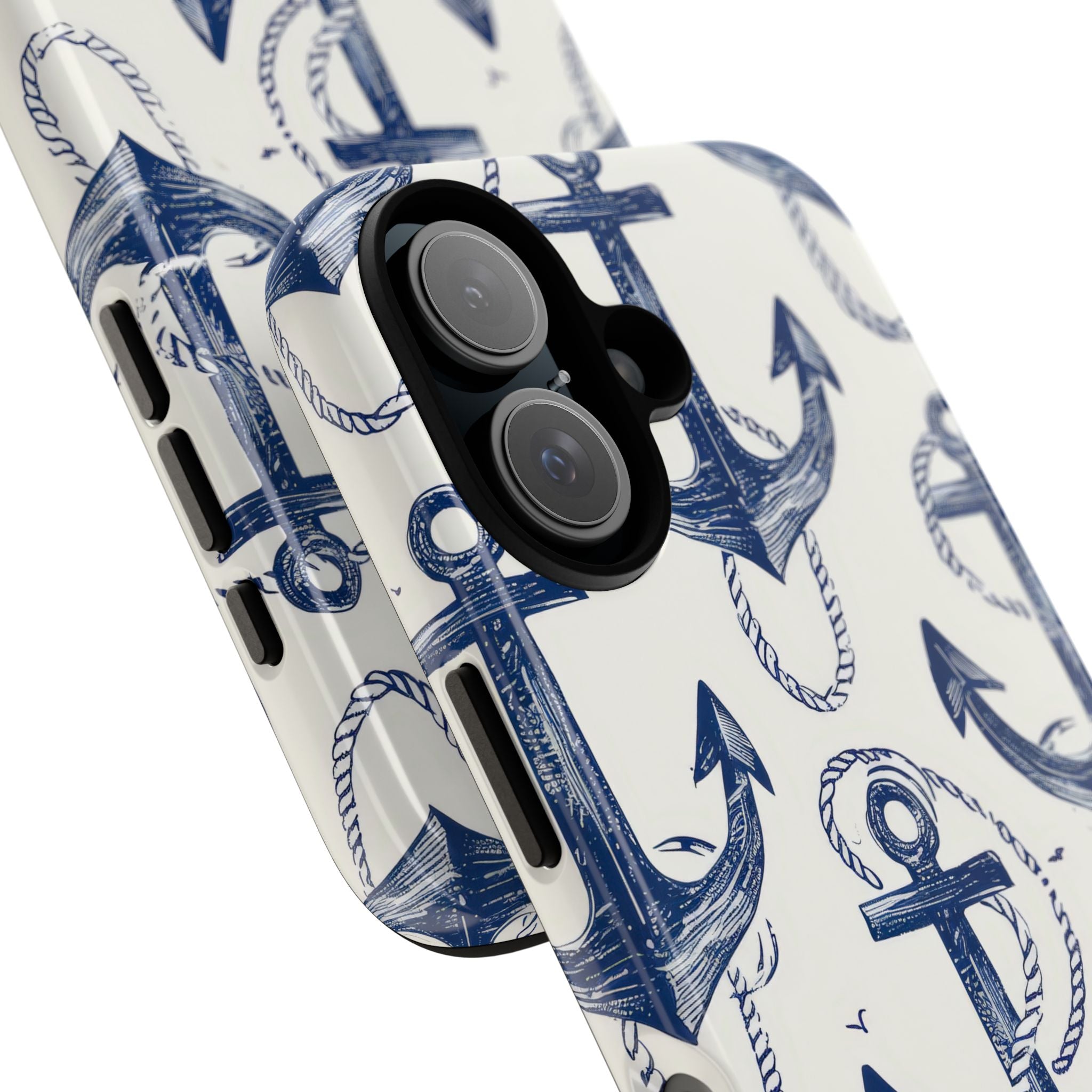 Navy Anchor Loop iPhone 16 Plus Case - Tough