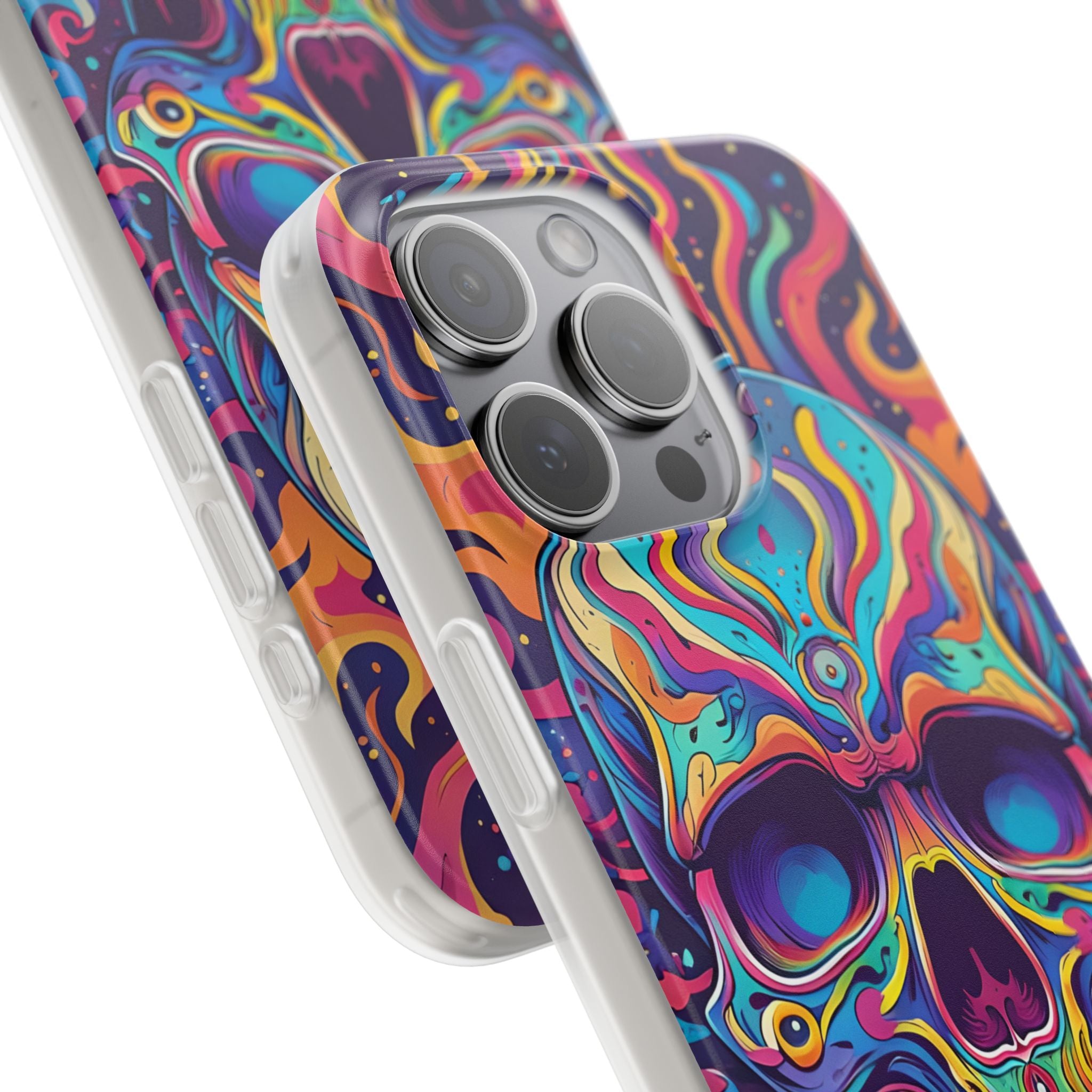 Flaming Skull iPhone 15 Pro Max Case - Soft