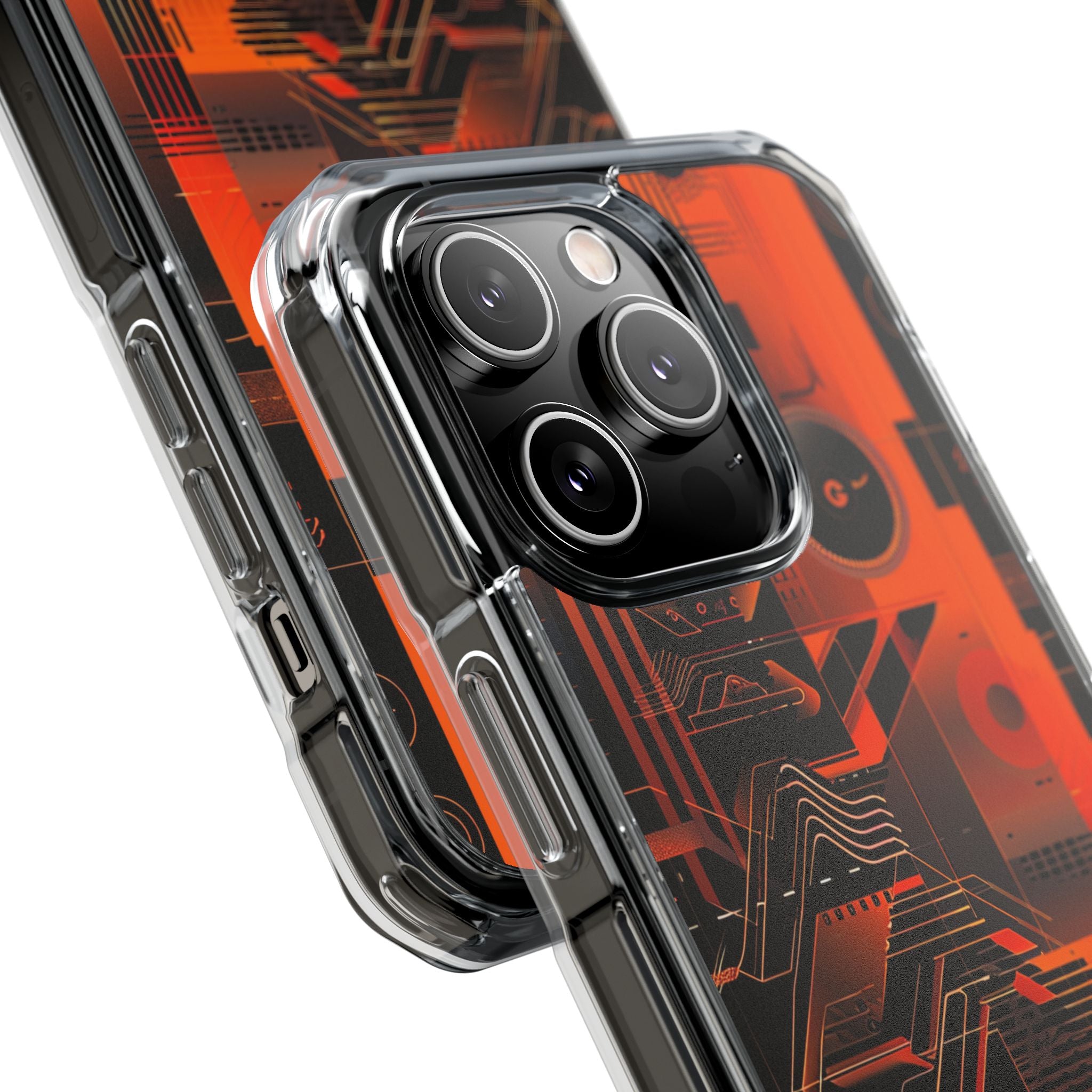 Orange Circuit Dreams iPhone 14 - Impact Clear+