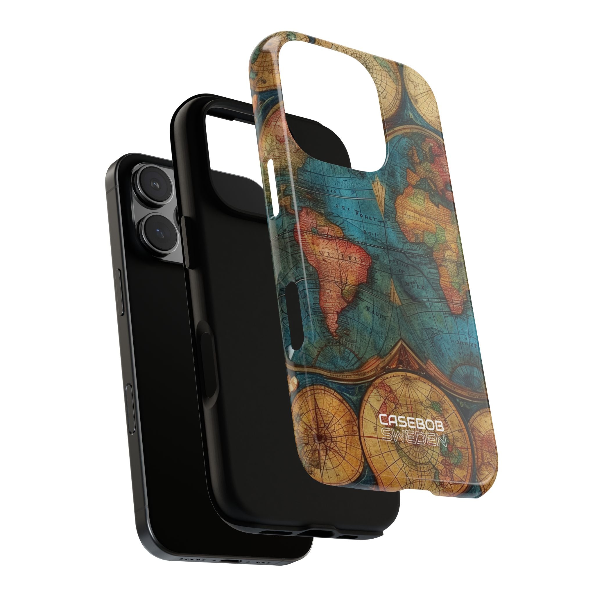Vintage World Map iPhone 16 - Tough