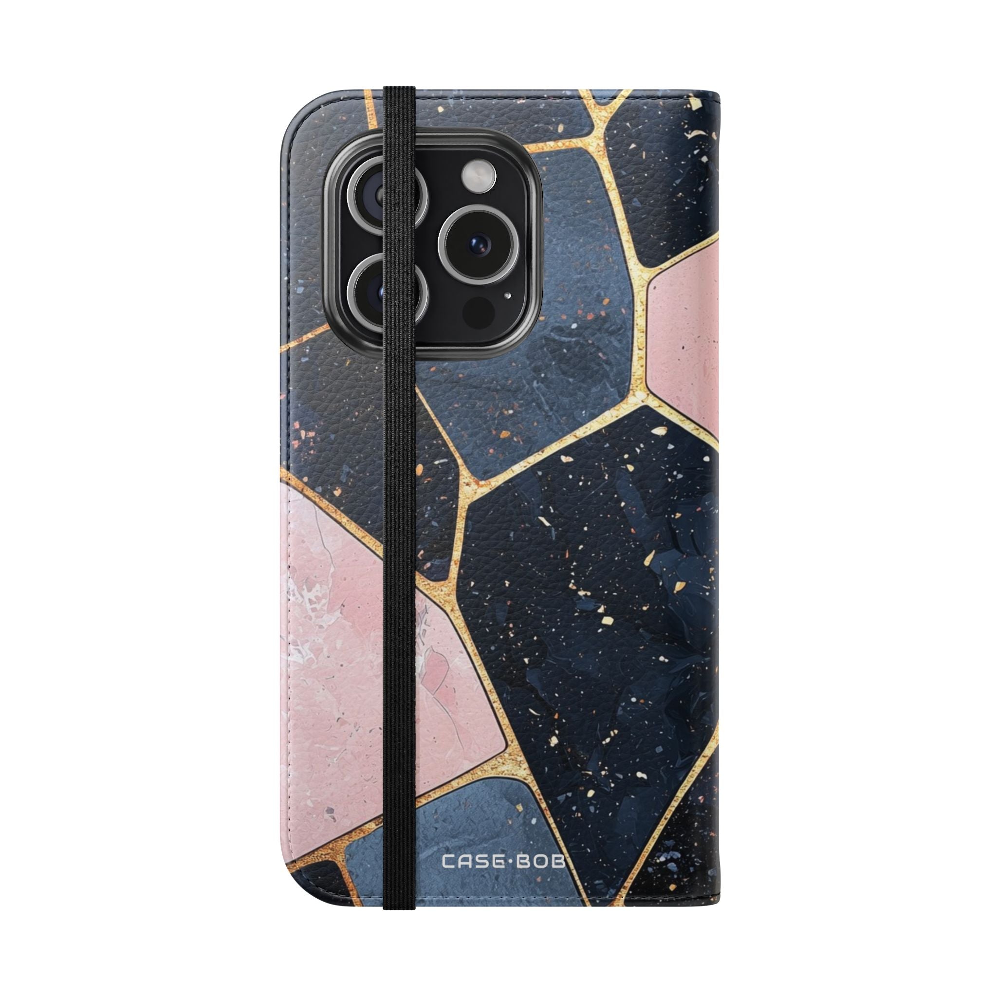Golden Mosaic Navy - iPhone 15 Pro Case - Wallet