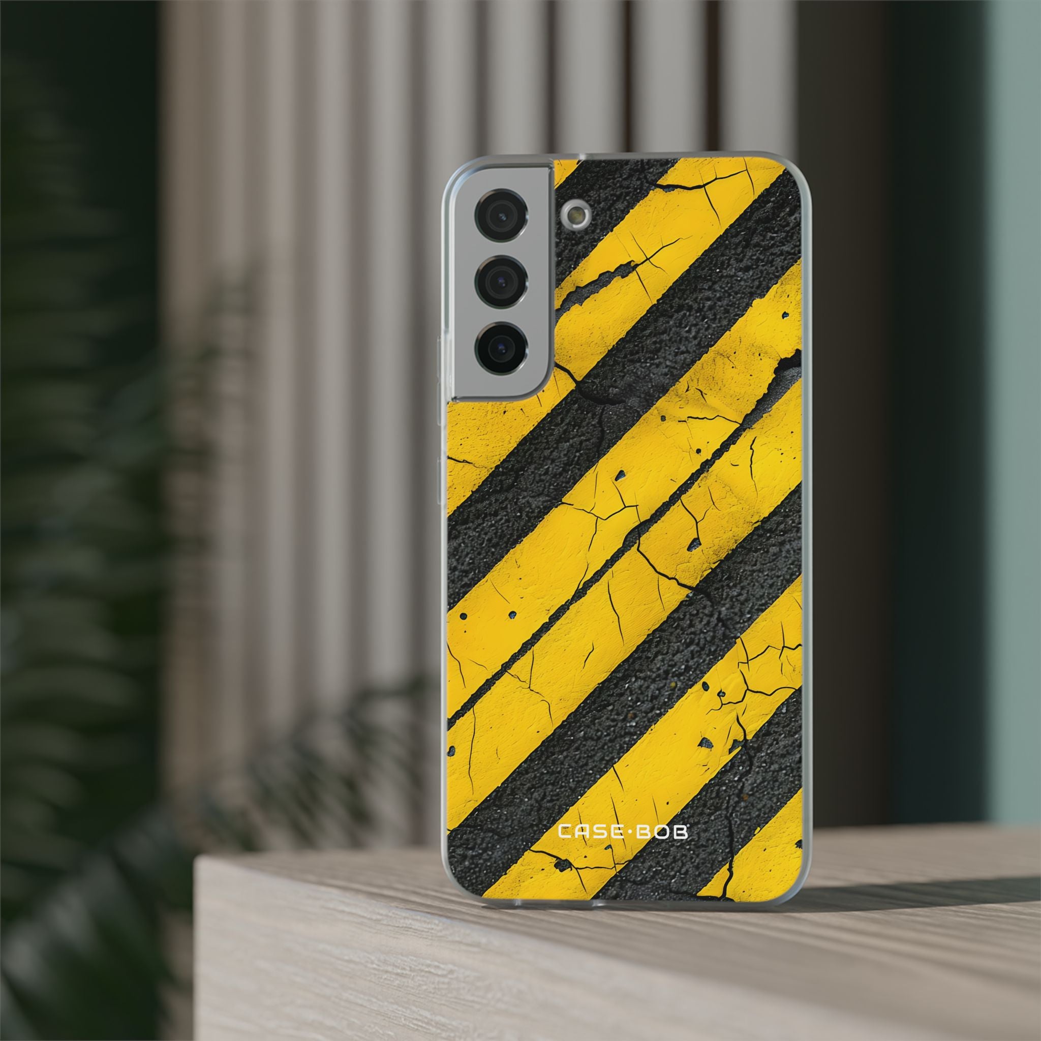 Yellow Stripe Distress Samsung S22 Plus Case - Soft