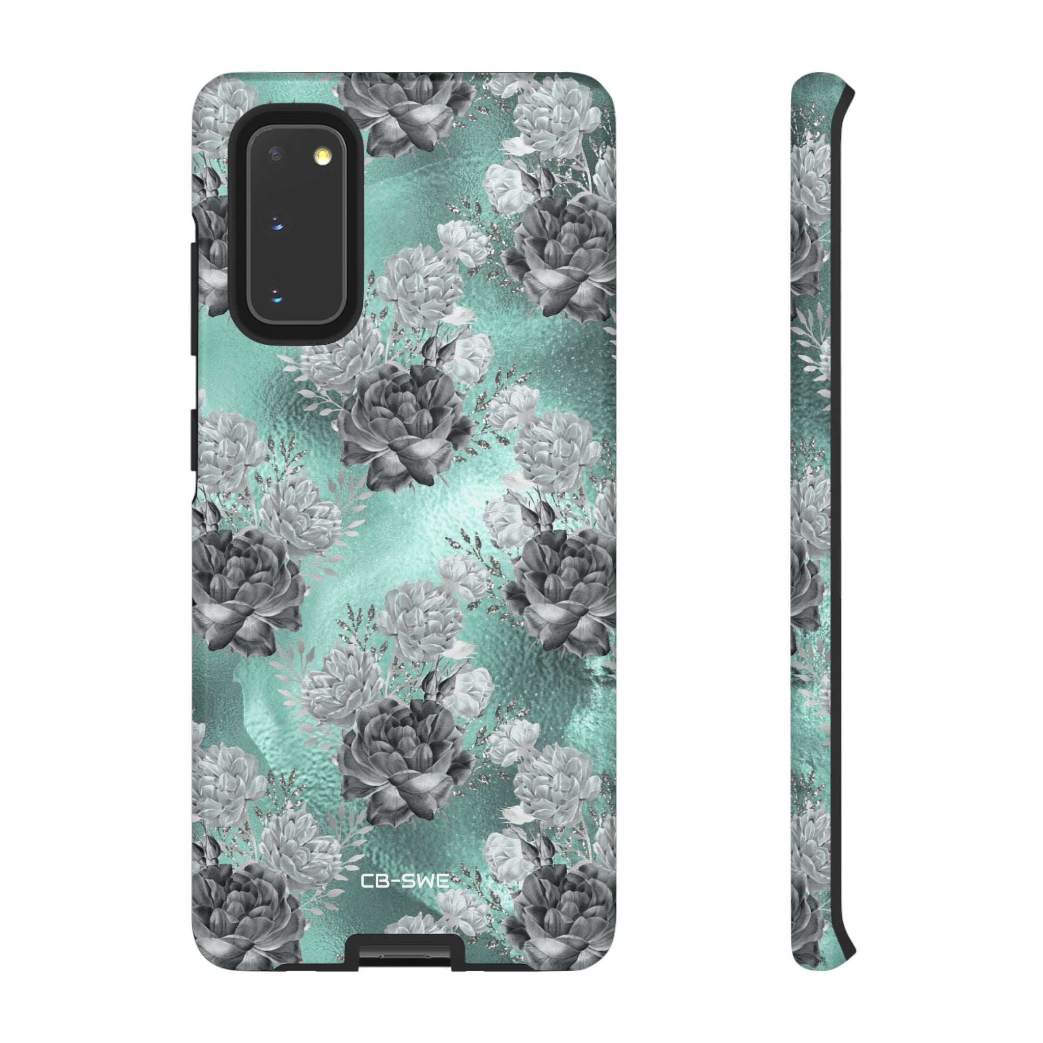 Teal Floral Elegance - Samsung Case