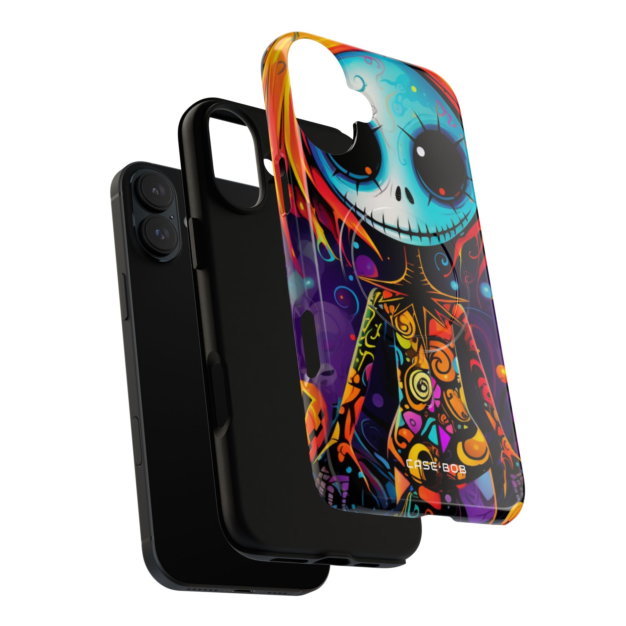 Blue Skull Swirl iPhone 16 Plus Case - Tough+