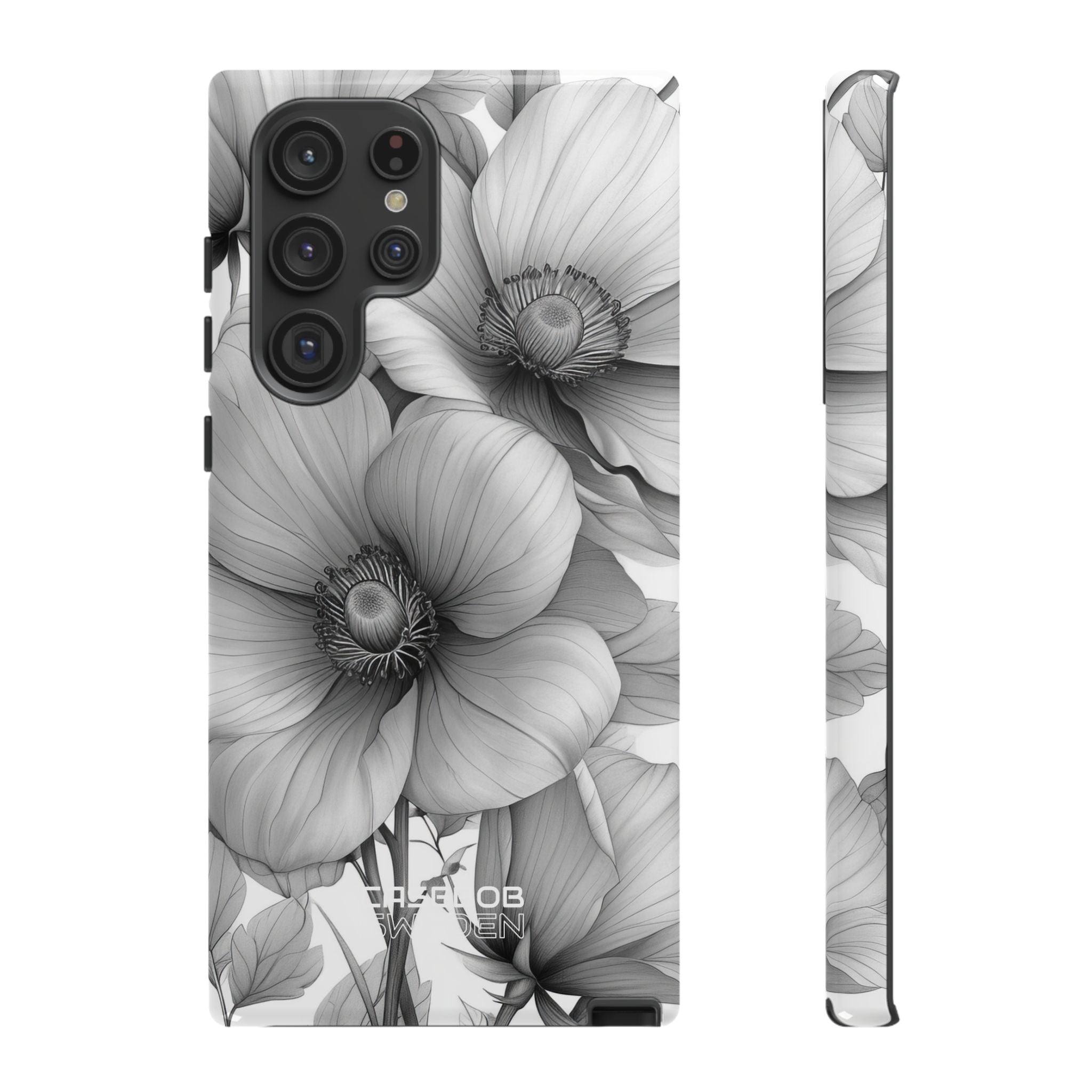 Grayscale Floral Harmony Samsung S22 - Tough