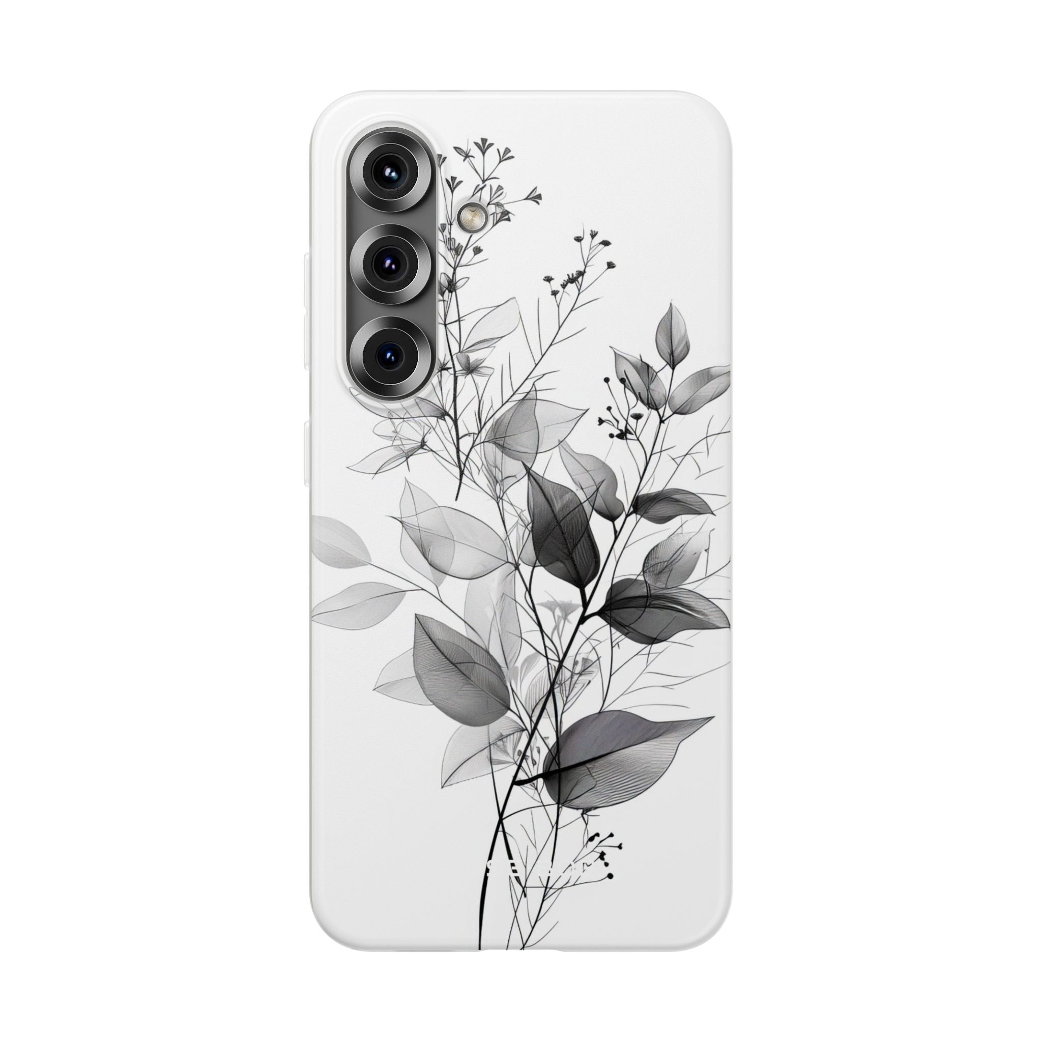 Veined Leaves Gray Samsung S25 Plus Case - Soft