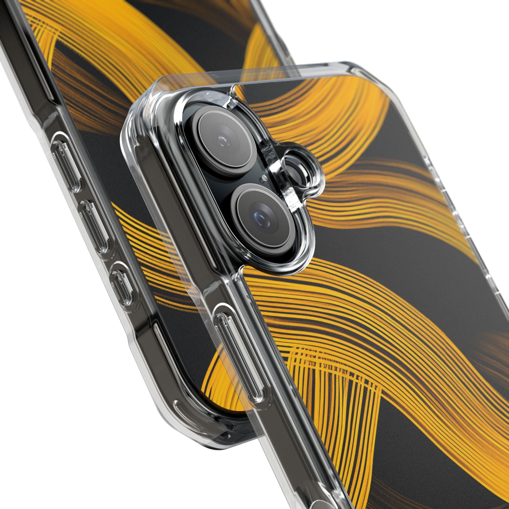 Yellow Flow Lines iPhone 16 - Impact Clear+