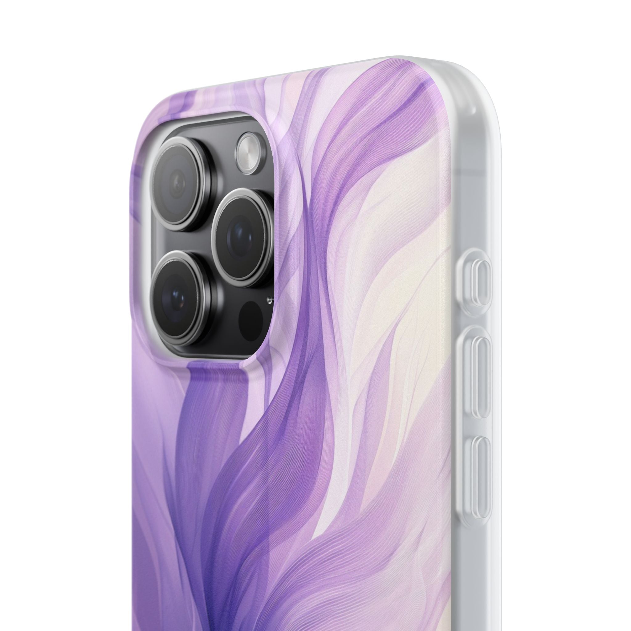 Purple Ribbon Waves iPhone 15 Pro Max Case - Soft