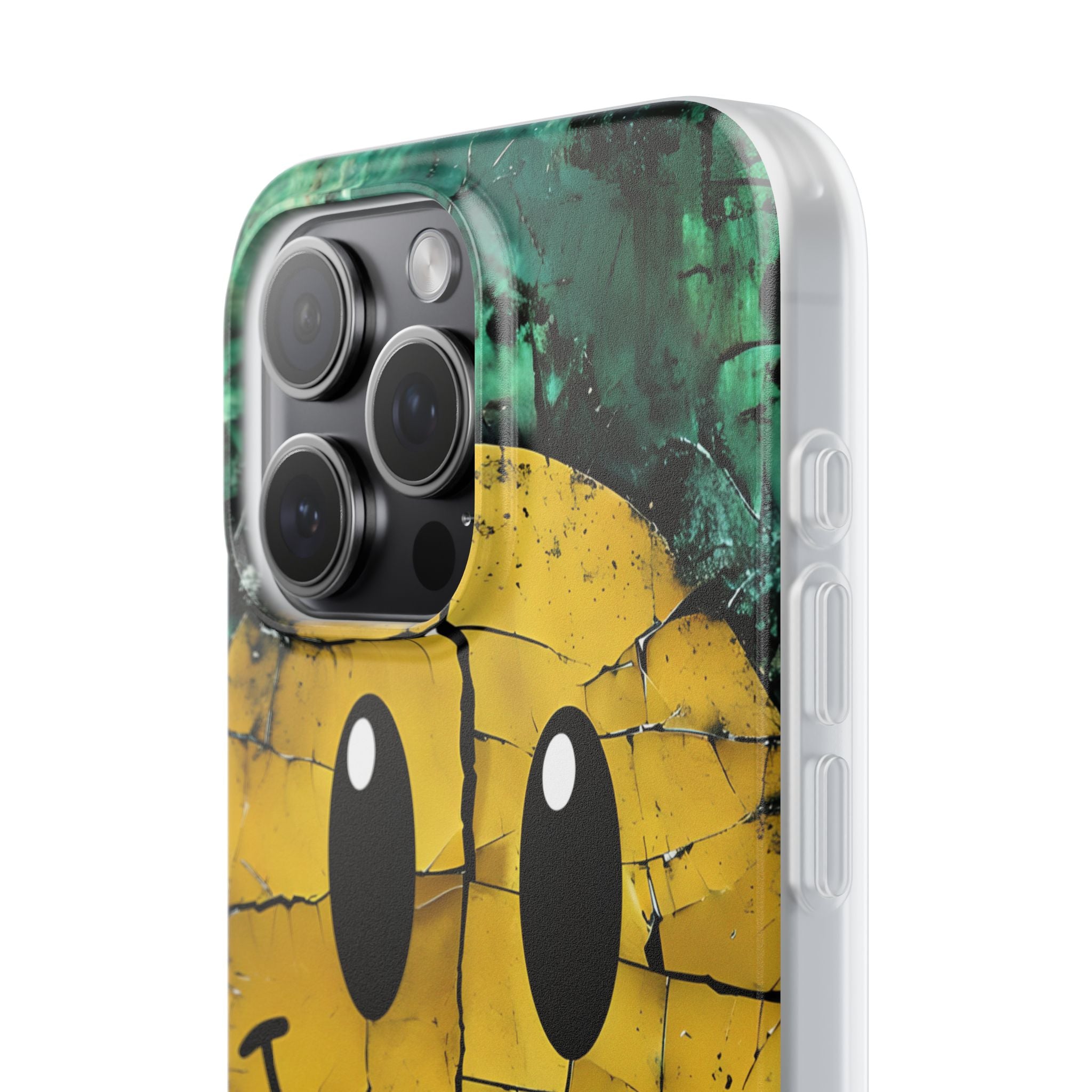 Cracked Smiley iPhone 15 Pro Max Case - Soft