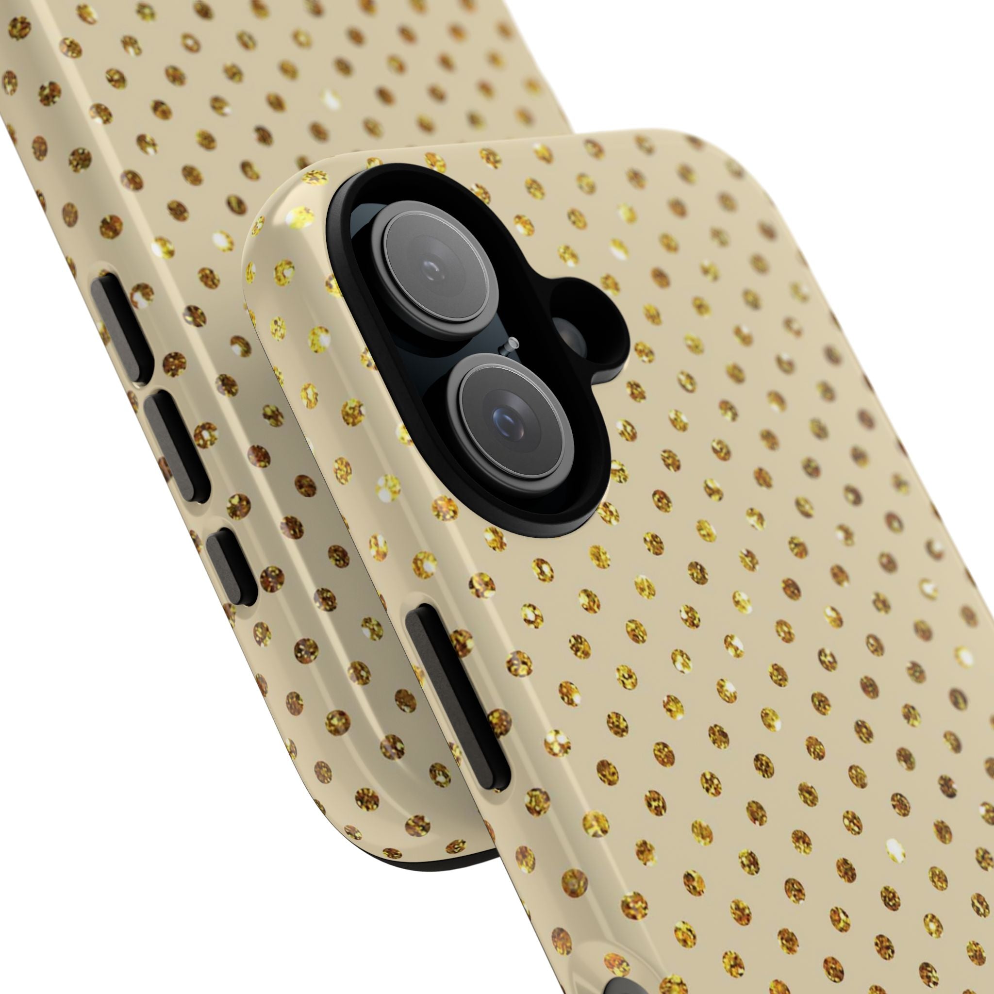 Gold Sparkle Grid iPhone 16 Plus Case - Tough