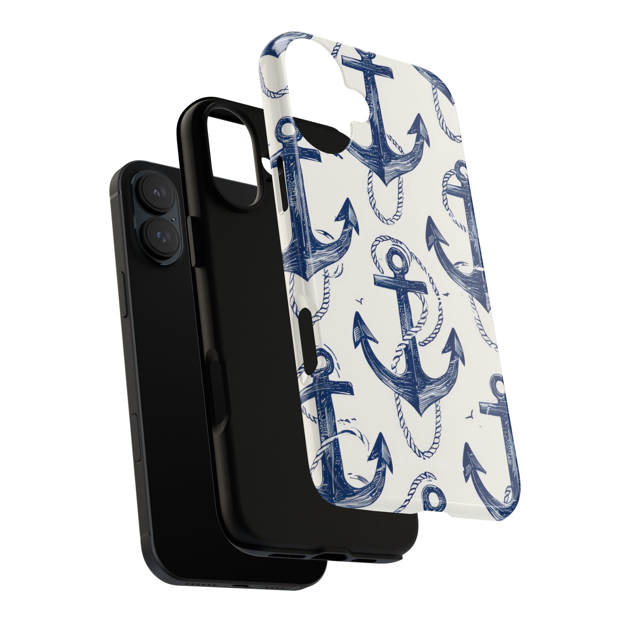 Navy Anchor Drift iPhone 16 Plus Case - Tough