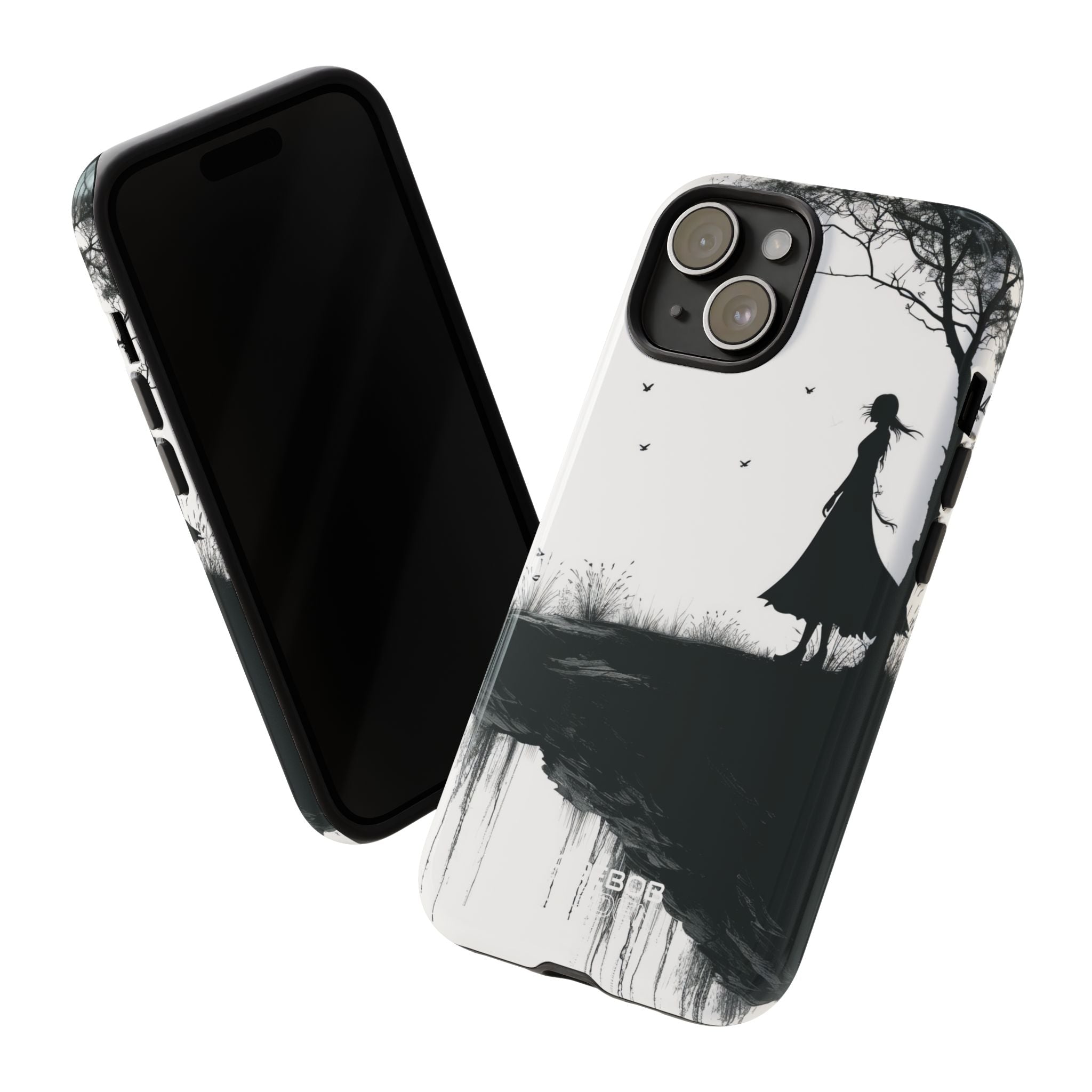 Silhouette sulla scogliera solitaria iPhone 15 - Tough