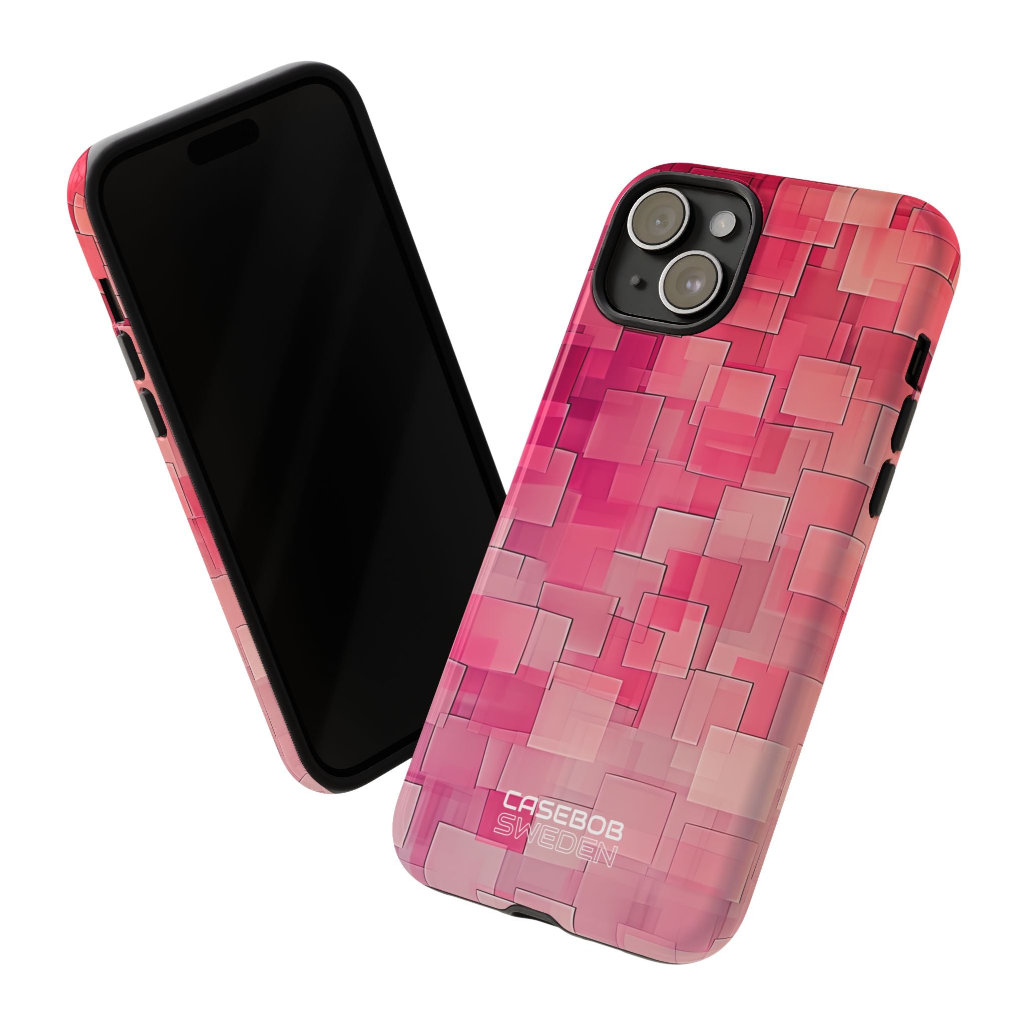 Layered Pink Geometry iPhone 15 - Tough