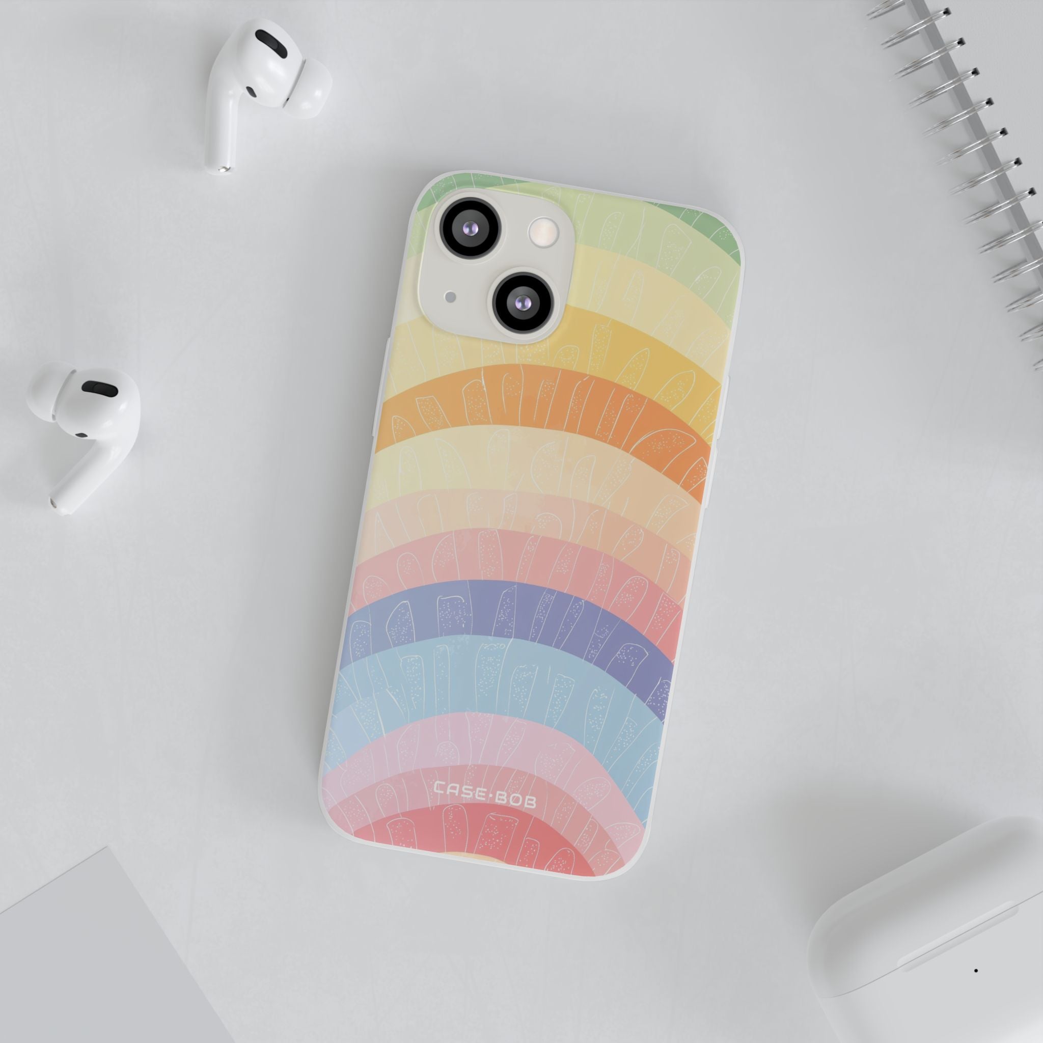 Pastel Rainbow Bands iPhone 13 mini Case - Soft