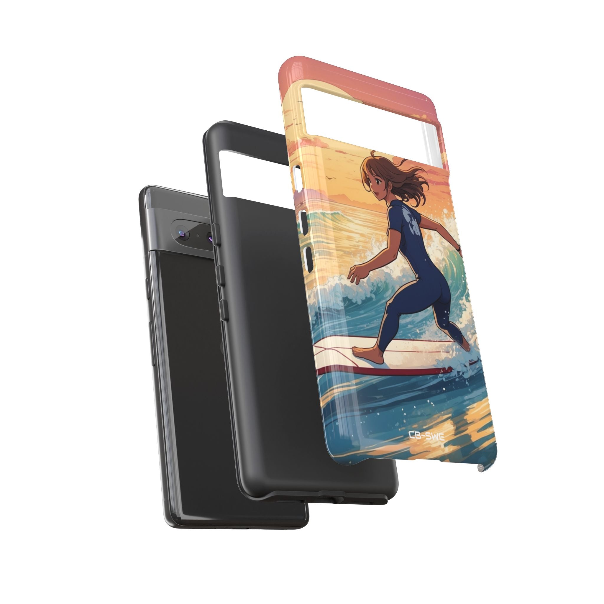 Surfing Into Sunset - Google Pixel Case