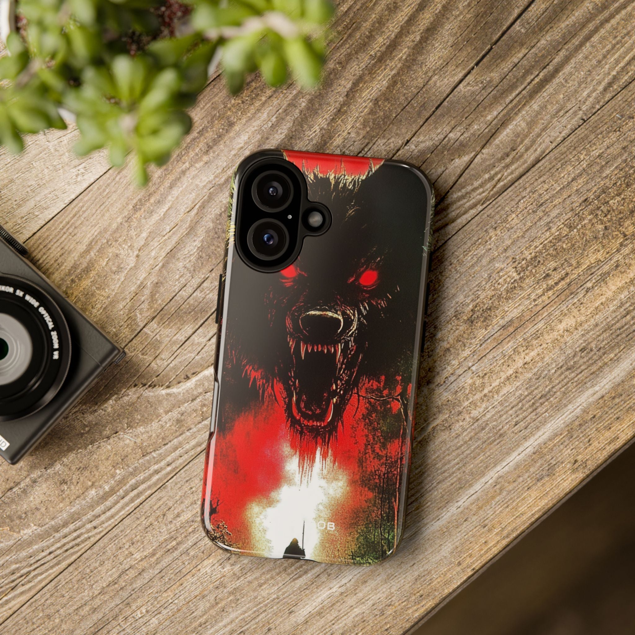 Crimson Wolf iPhone 16 Pro Case - Tough