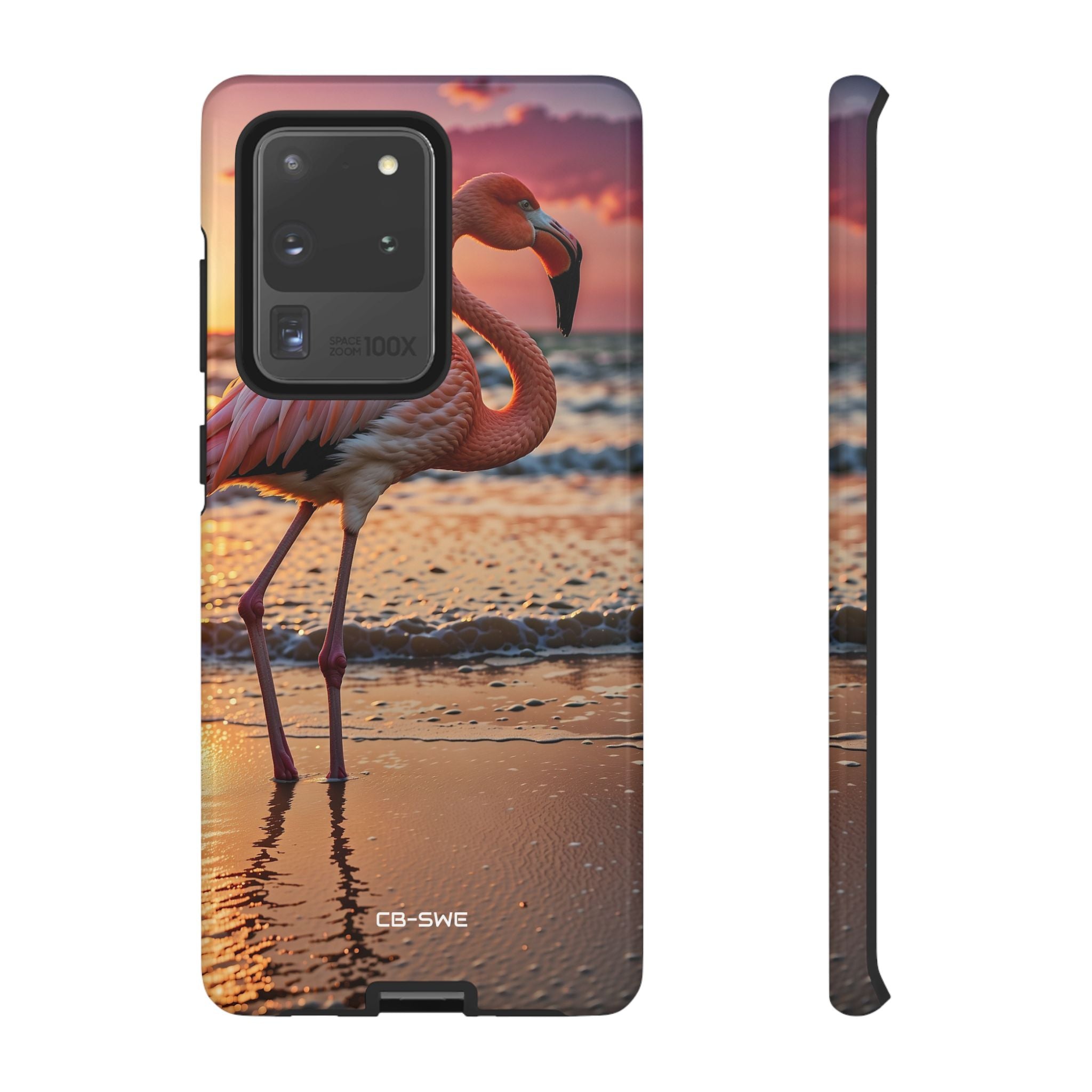 Sunset Flamingo Stand - Samsung Case