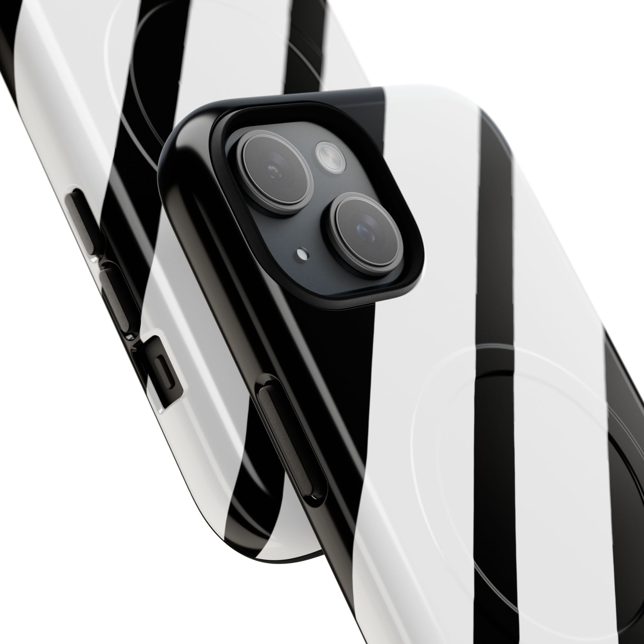 Diagonal Bands Noir iPhone 15 Case - Tough+