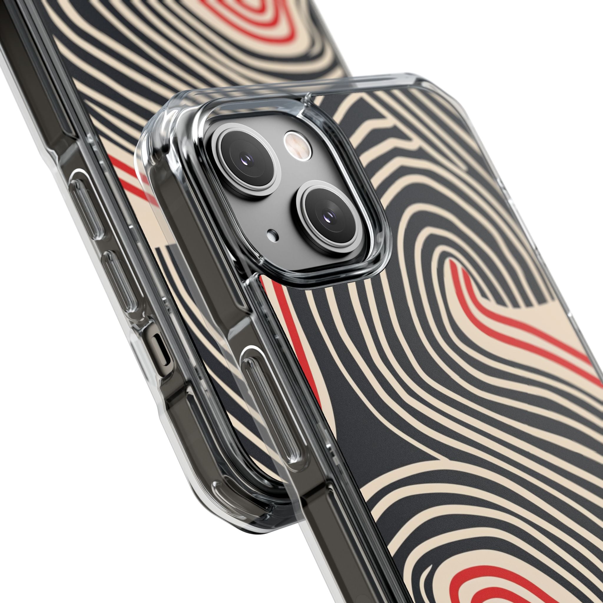 Wavy Red Flow iPhone 14 - Impact Clear+